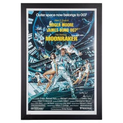 Original James Bond 007 'Moonraker' Film Poster, Signed by Roger Moore, c.1979