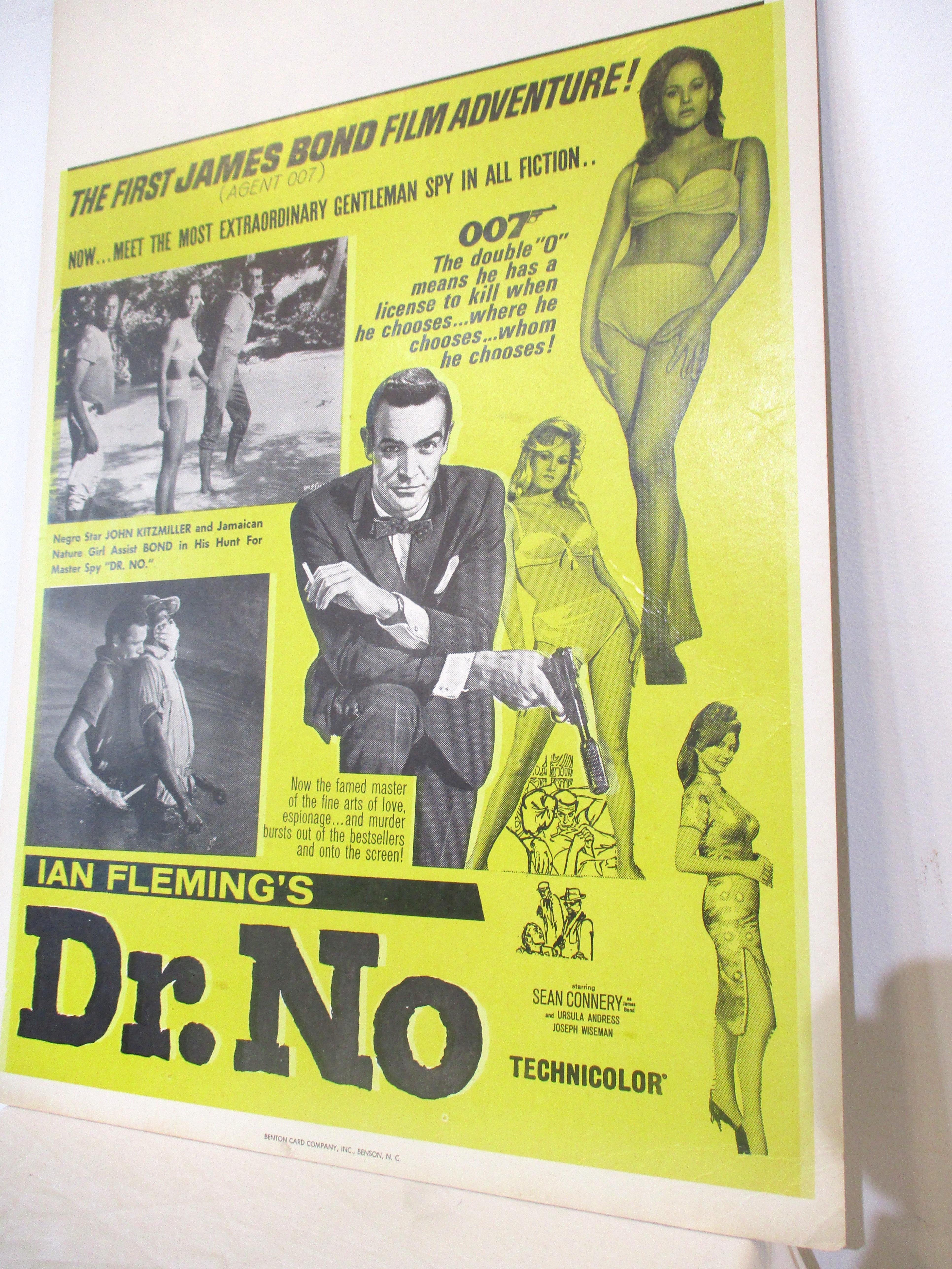 Original James Bond Dr. No Benton Window Card  For Sale 1