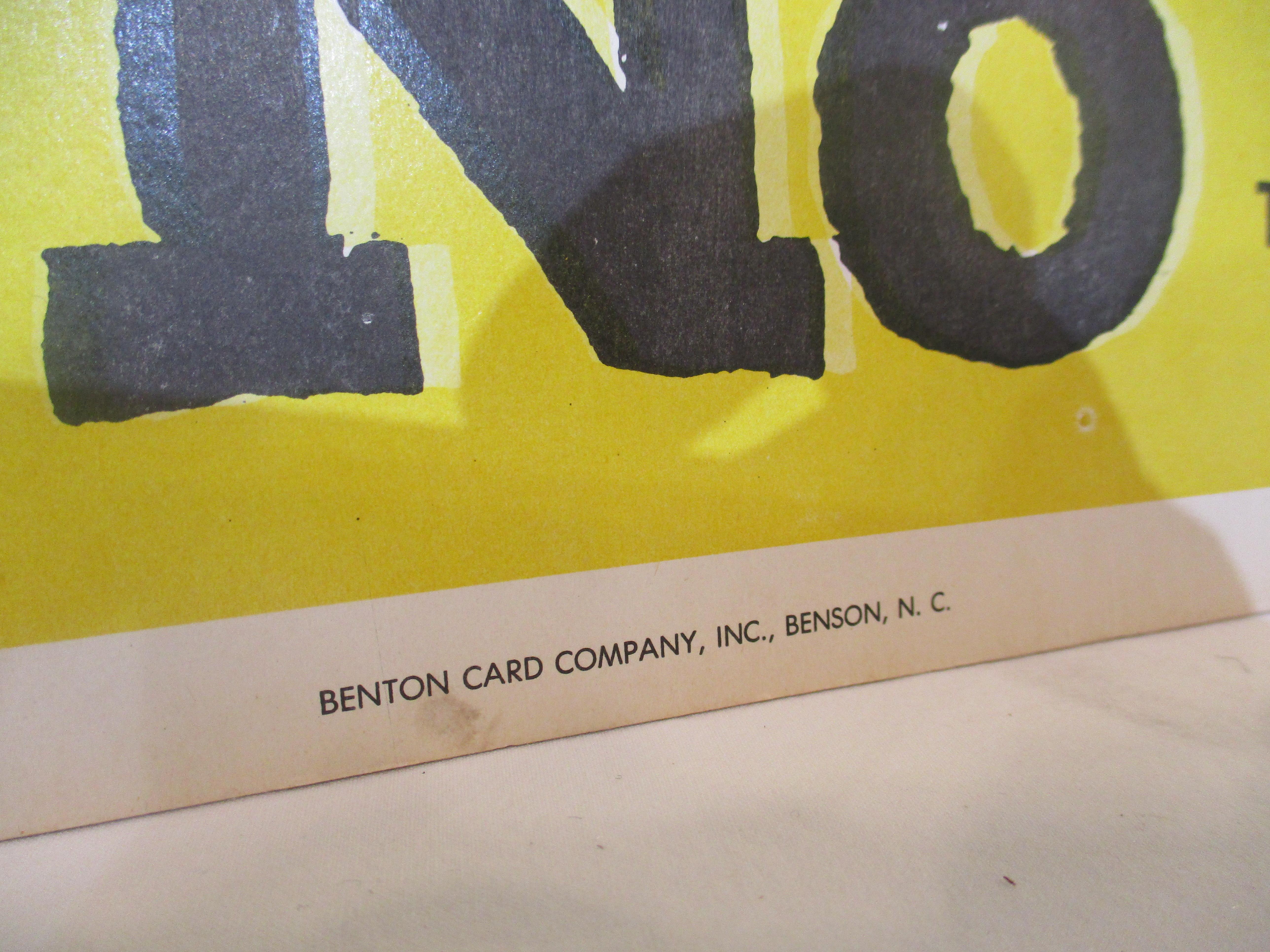 Original James Bond Dr. No Benton Window Card  In Good Condition For Sale In Cincinnati, OH