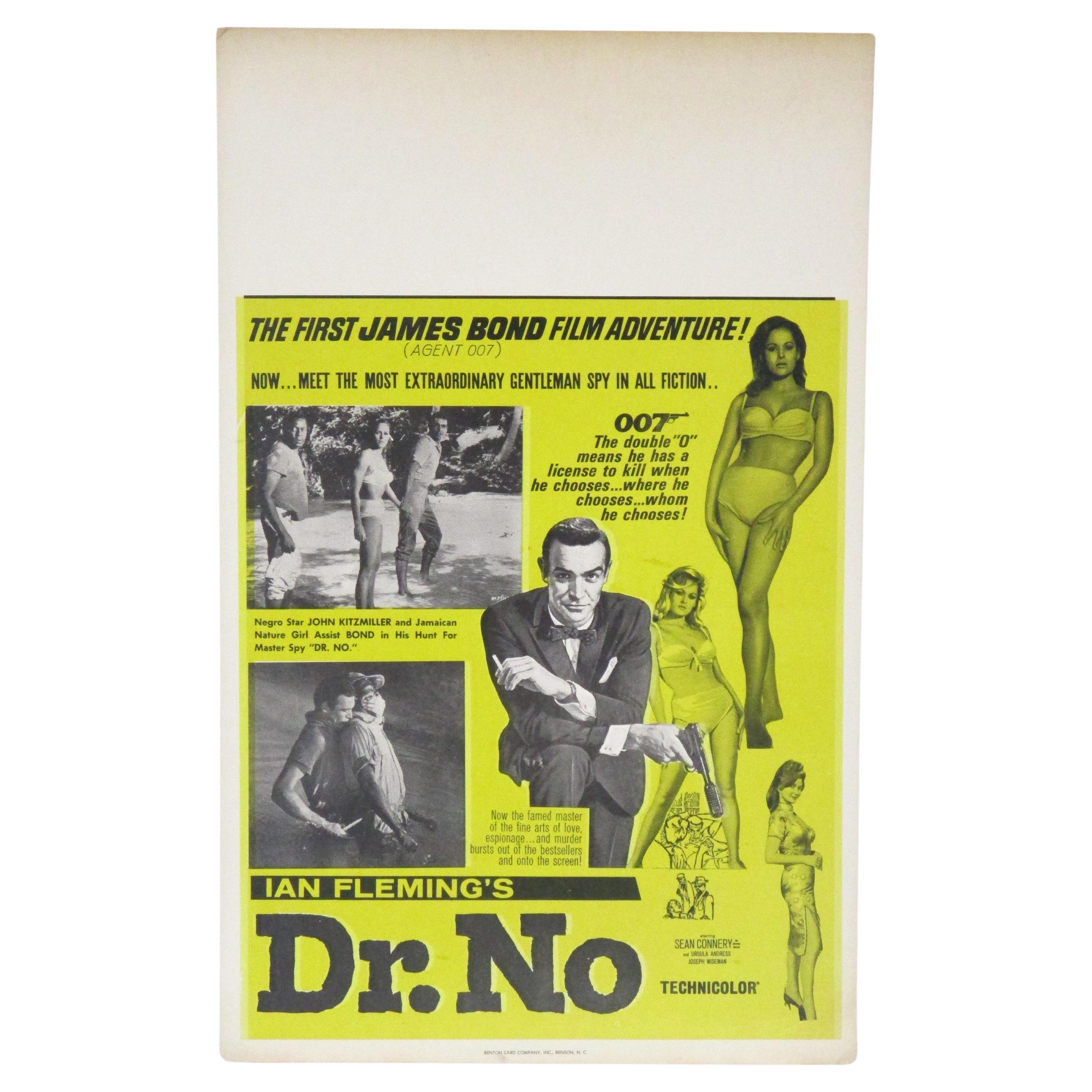 Original James Bond Dr. No Benton Window Card  For Sale