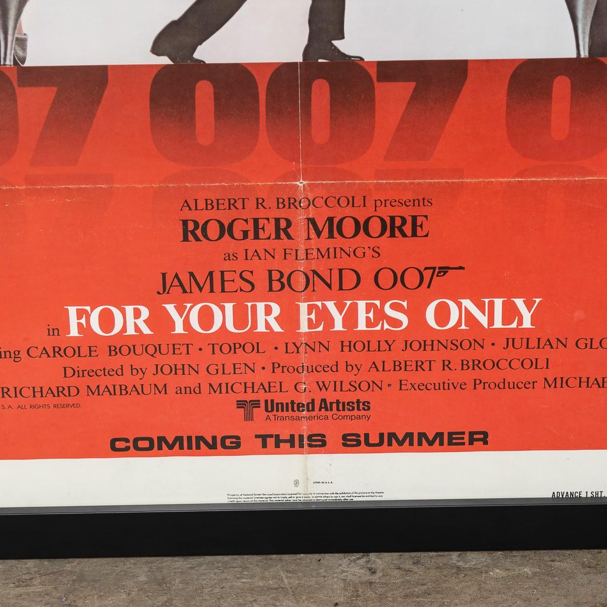 Gerahmtes Originalplakat „For Your Eyes Only“ von James Bond, ca. 1981 im Angebot 6