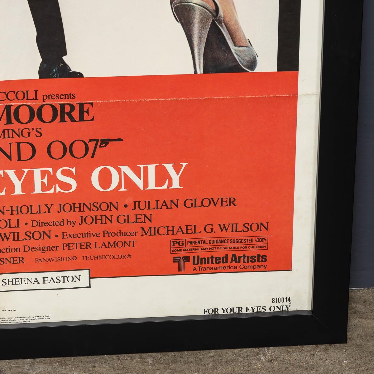 Original James Bond 'For Your Eyes Only' Framed Poster c.1981 For Sale 7