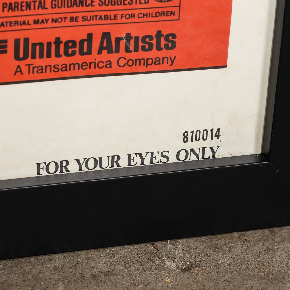 Original James Bond 'For Your Eyes Only' Framed Poster c.1981 For Sale 9