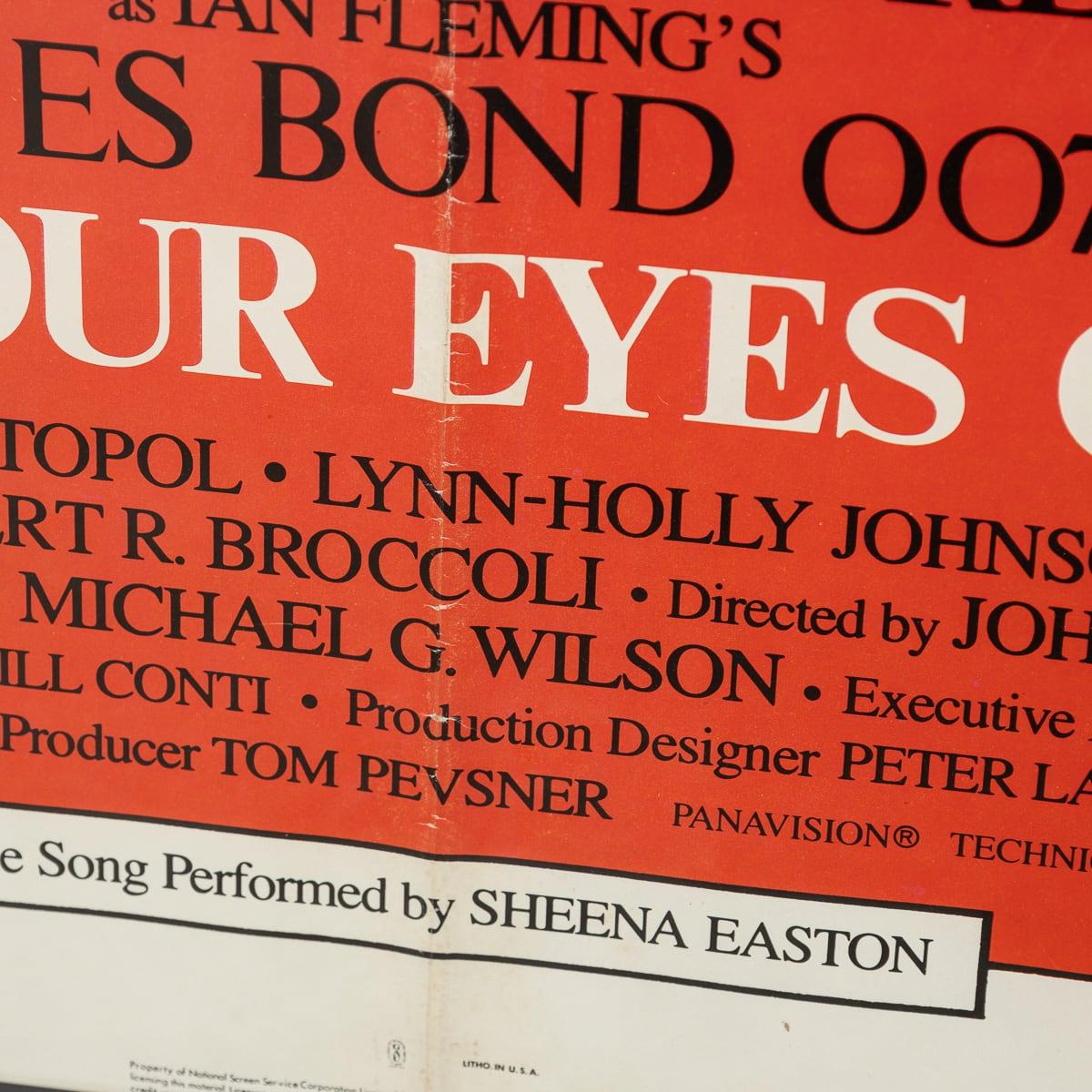 Original James Bond 'For Your Eyes Only' Framed Poster c.1981 For Sale 11