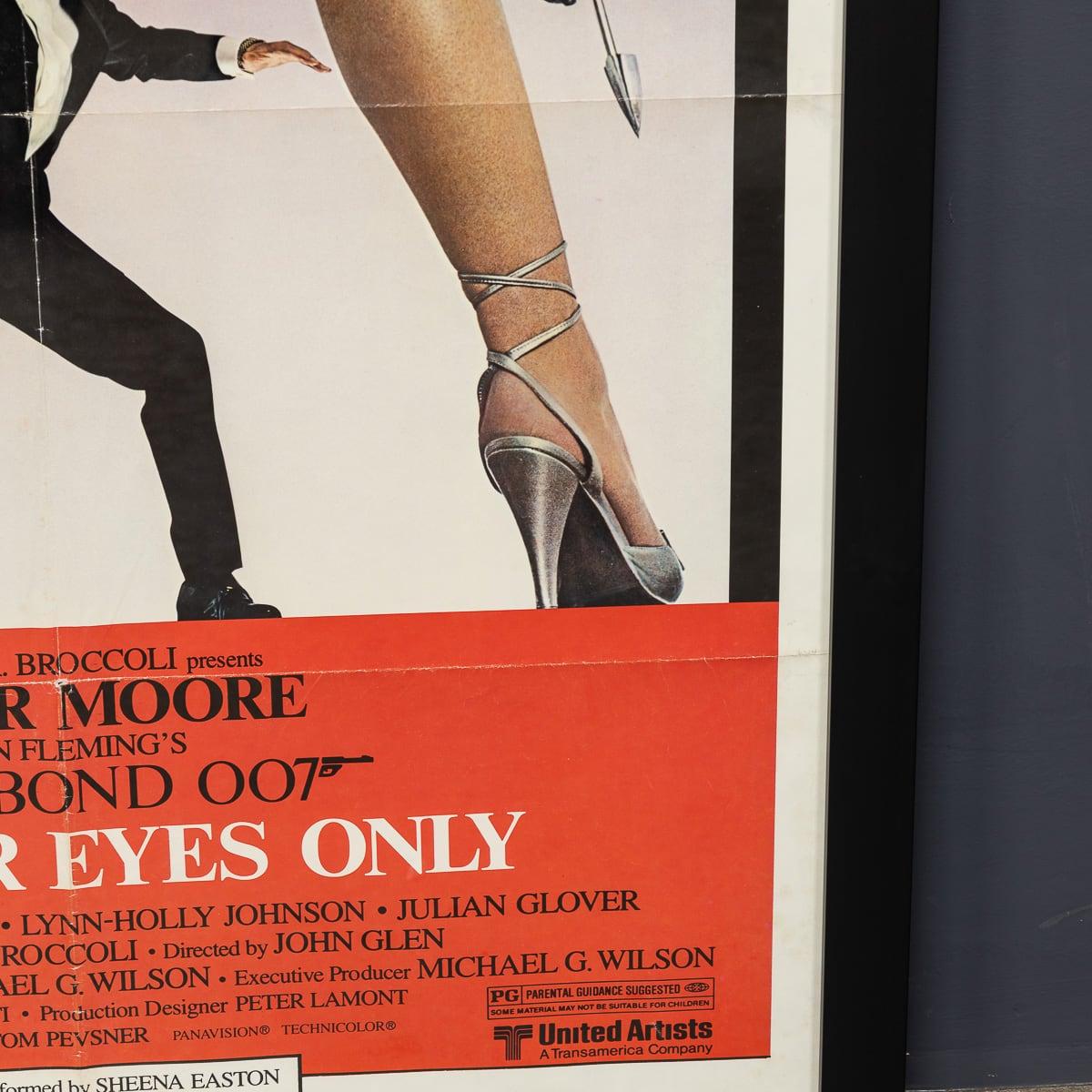 Original James Bond 'For Your Eyes Only' Framed Poster c.1981 For Sale 2