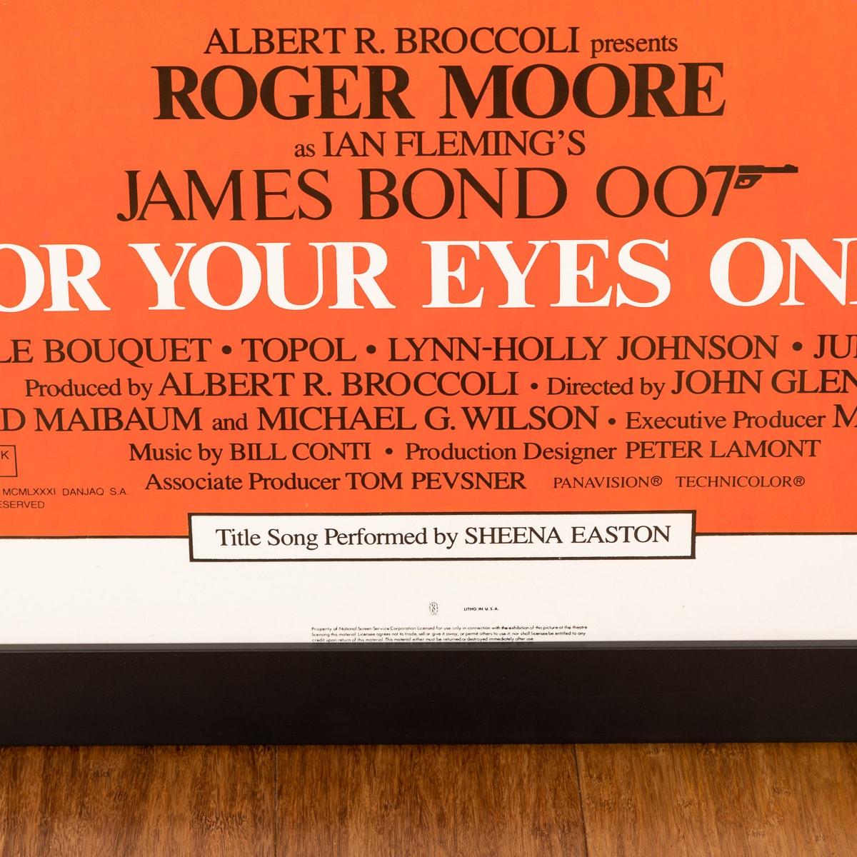 Original James Bond 'For Your Eyes Only' Poster, c.1981 For Sale 4