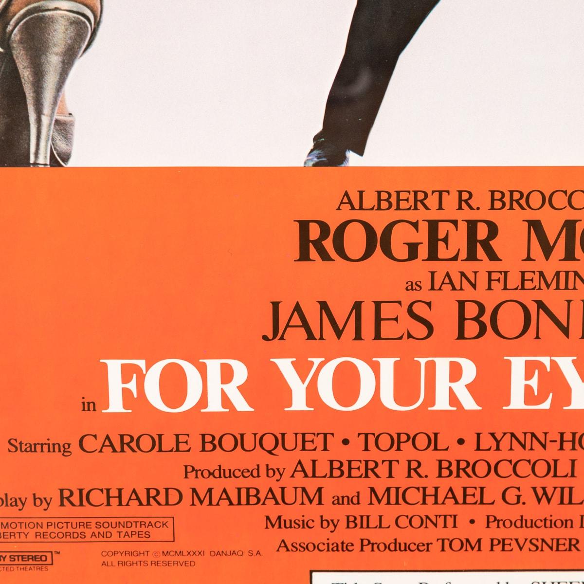 Original James Bond 'For Your Eyes Only' Poster, c.1981 For Sale 2