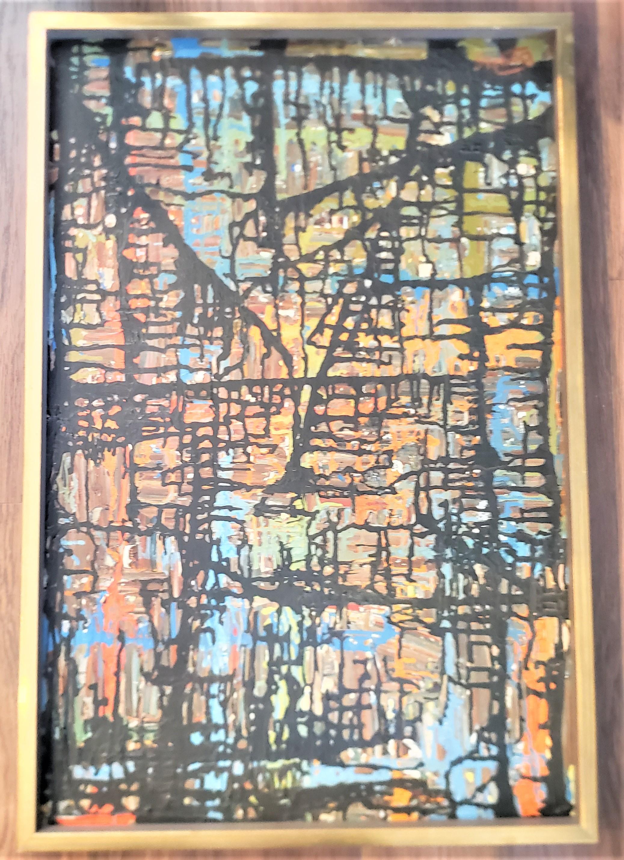 20th Century Original James H. Boyd Mid-Century Modern Abstract Acrylic Painting on Board For Sale