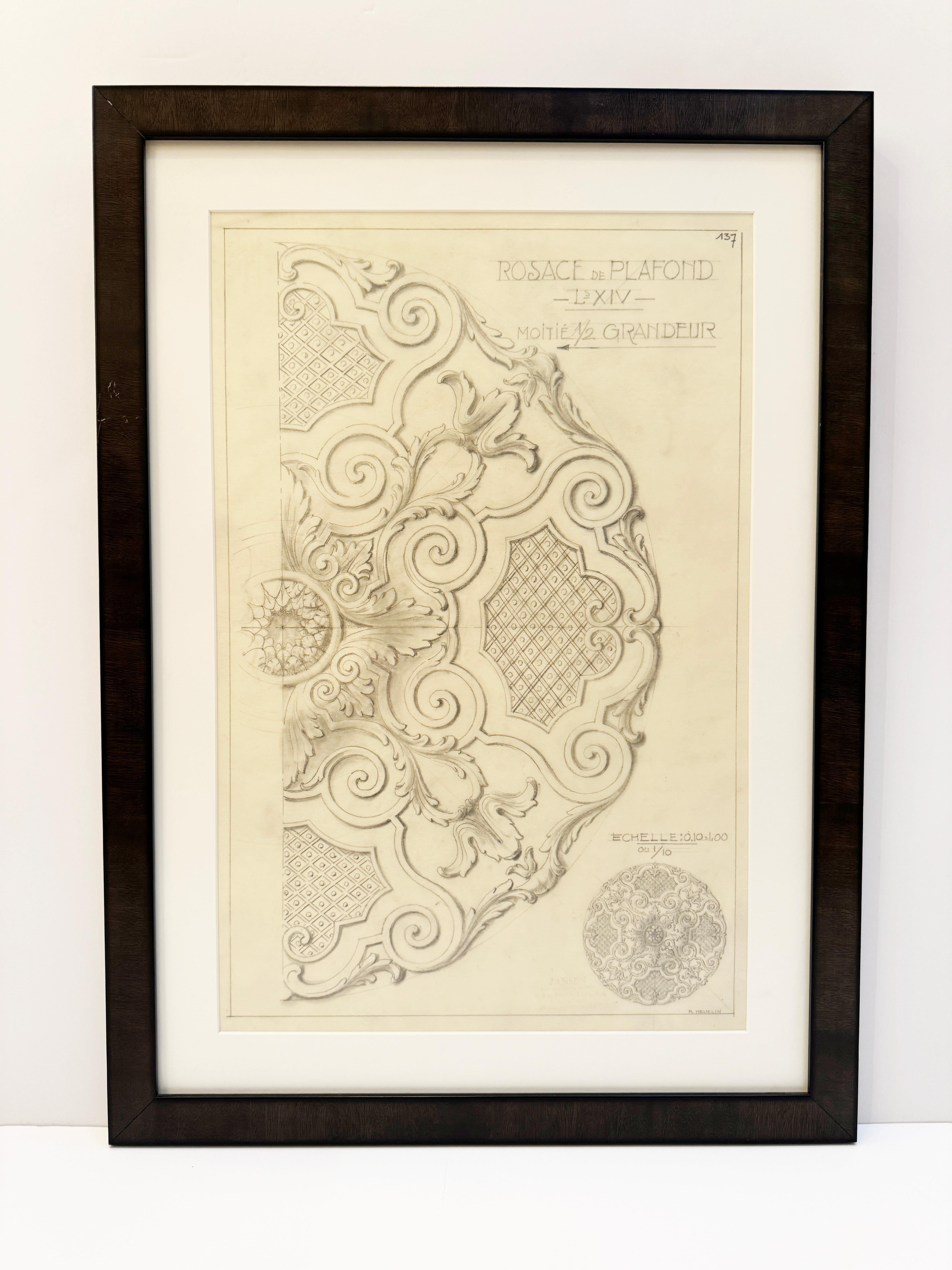 Paper Original Jansen Architectural Pencil Drawing For Sale