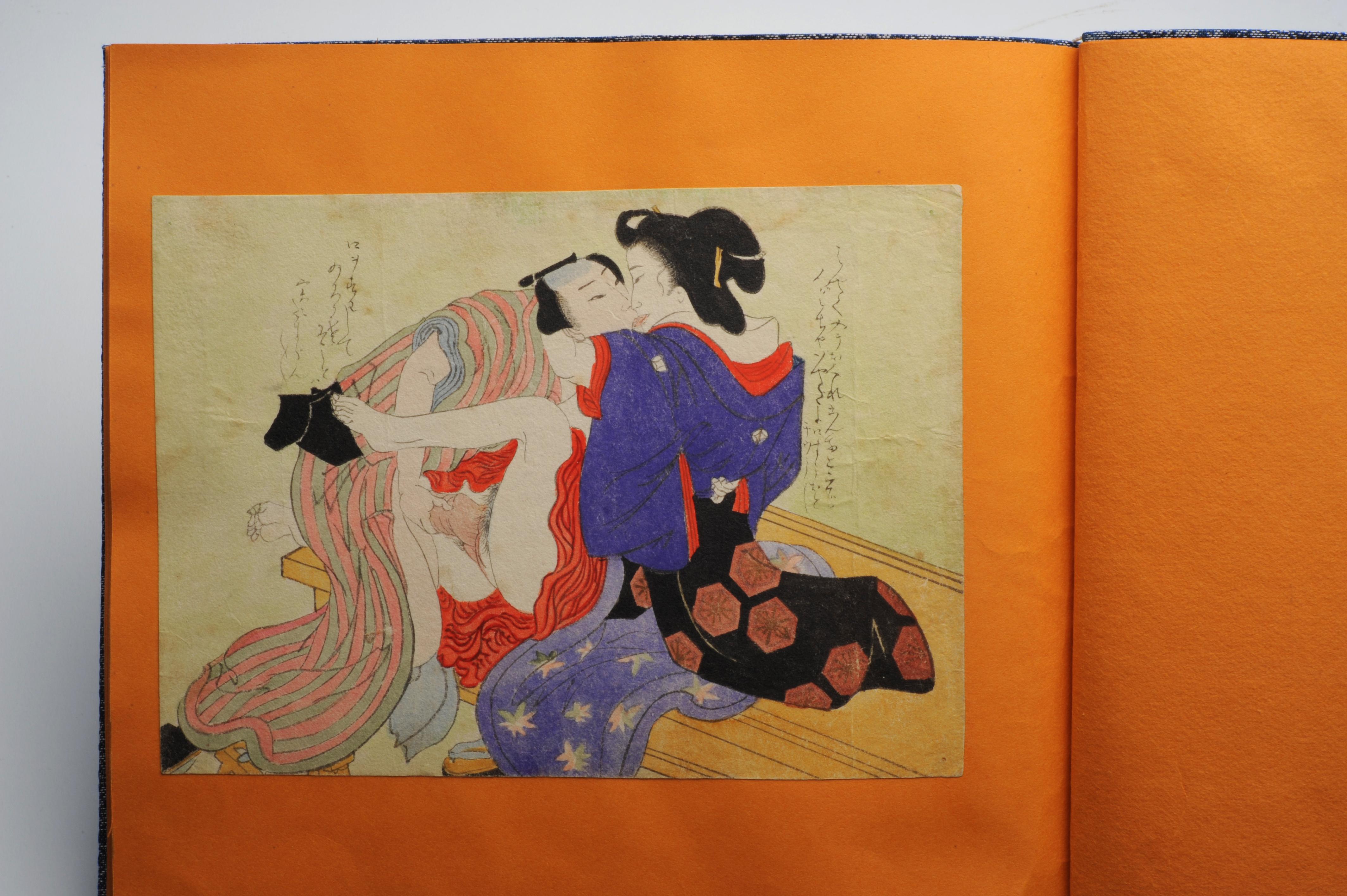 Original japanische handgemalte erotische Kunst Gemälde Shunga 1