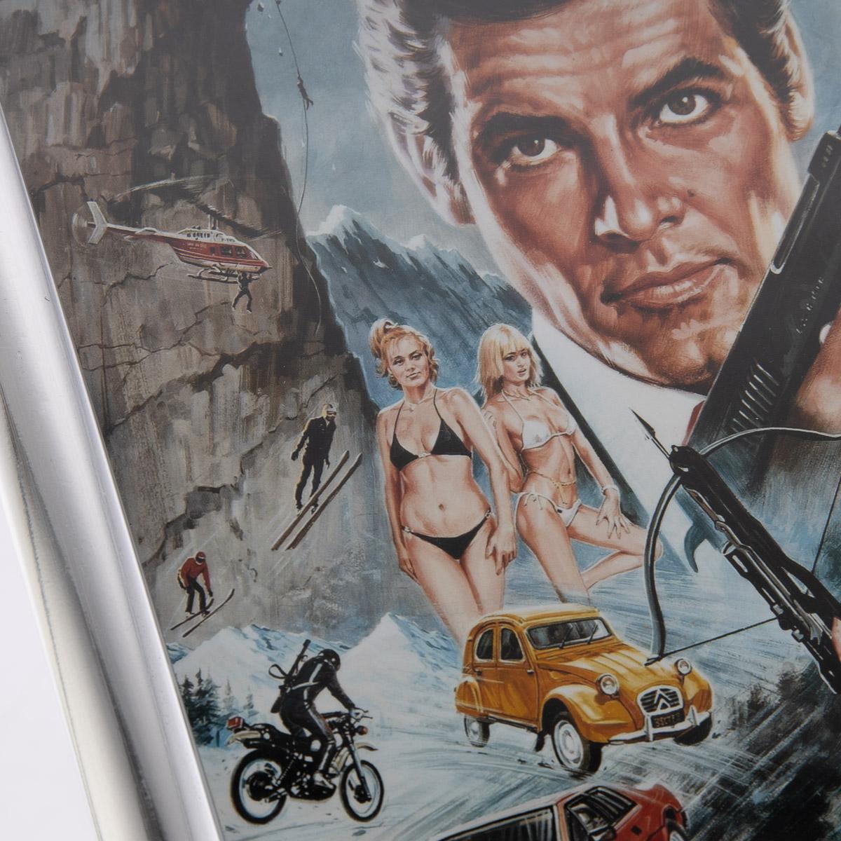 Original Japanese Signed By Roger Moore 'For Your Eyes Only' Mini Poster In Good Condition For Sale In Royal Tunbridge Wells, Kent