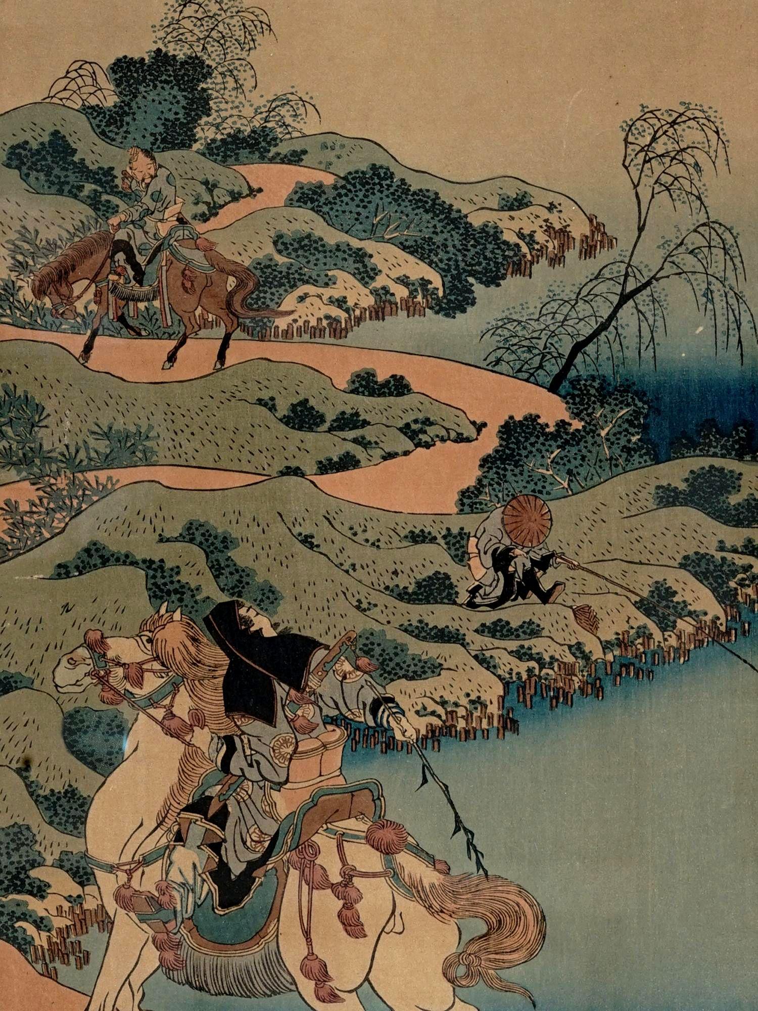 Japonais Gravure sur bois japonaise originale de Hokusai Katsushika, 葛飾北齋 '1760-1849' en vente
