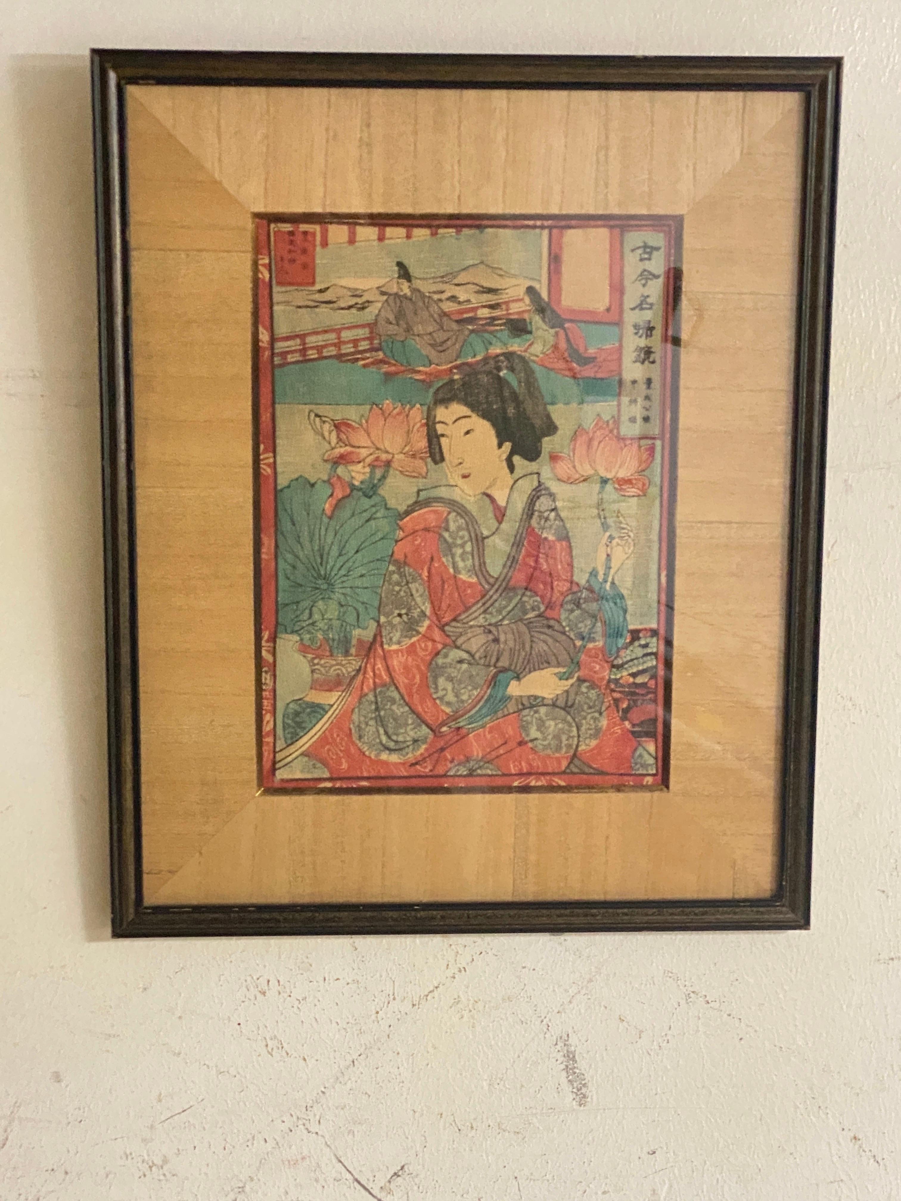 Original japanischer Farbholzschnitt eines japanischen Künstlers aus dem 19. (Japanisch) im Angebot
