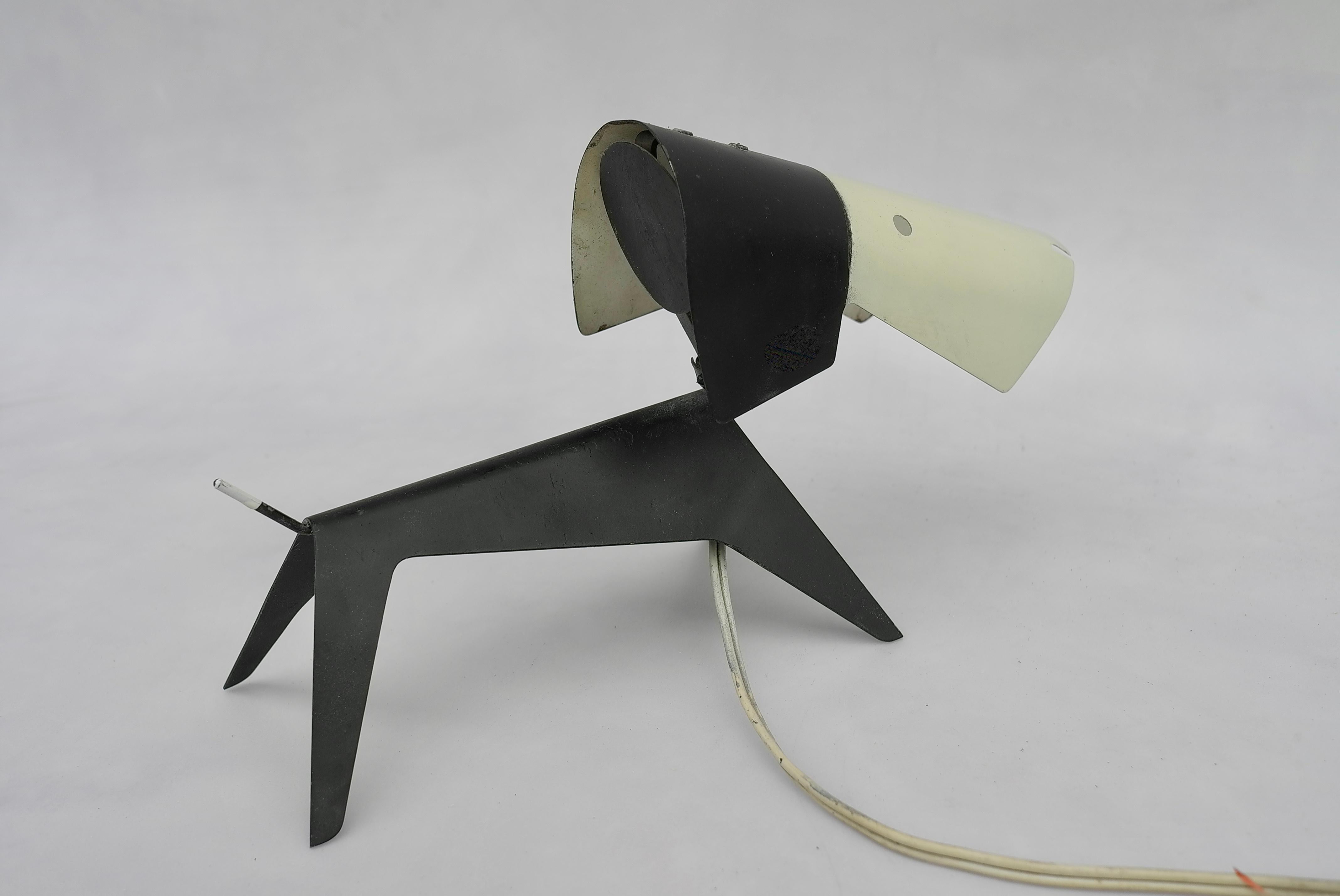 Mid-20th Century Original Jean Boris Lacroix Dog Lamp by Disderot, France, 1950