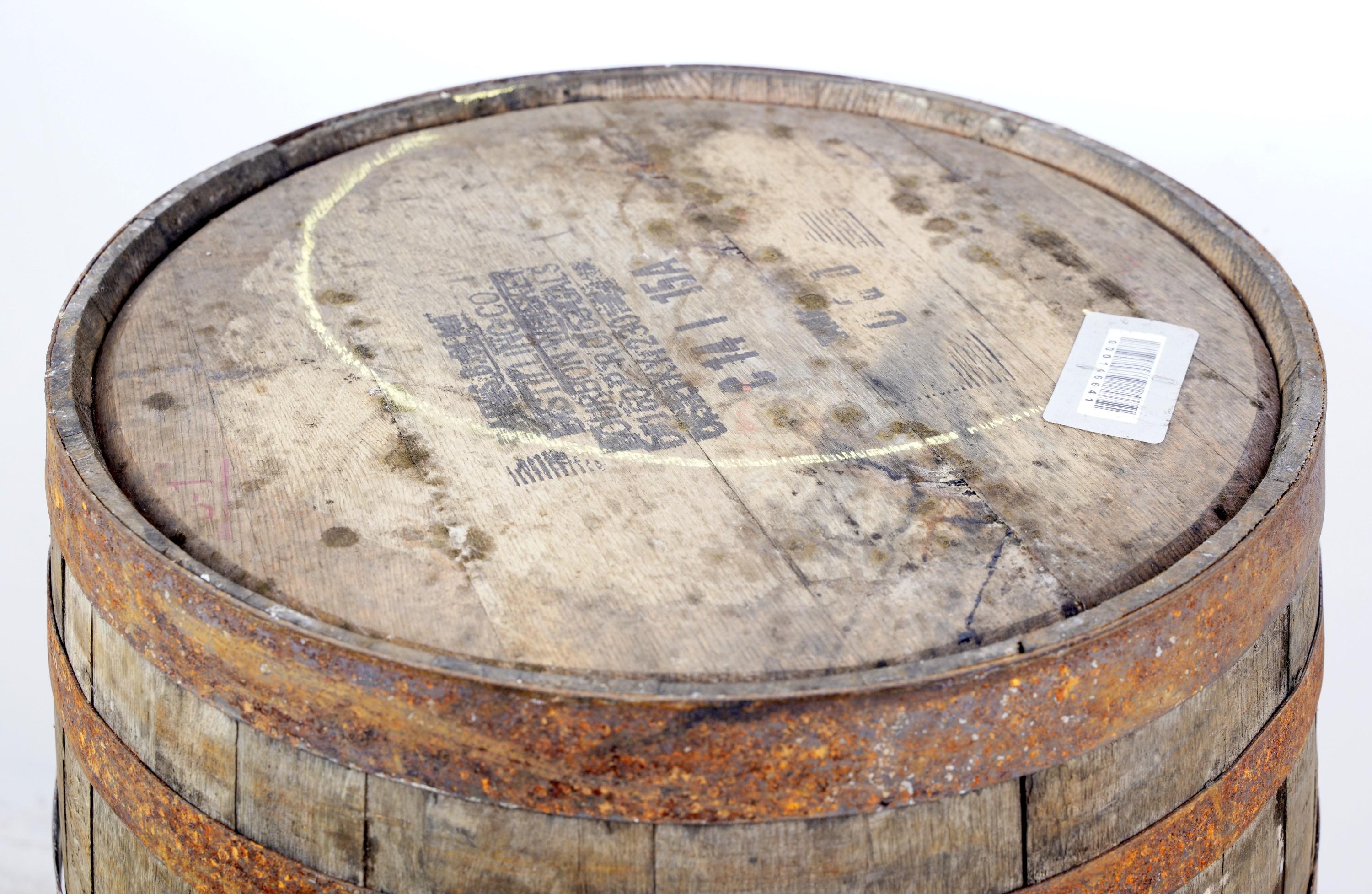American Original Jim Beam Whiskey Wood Bourbon Barrel Steel Straps