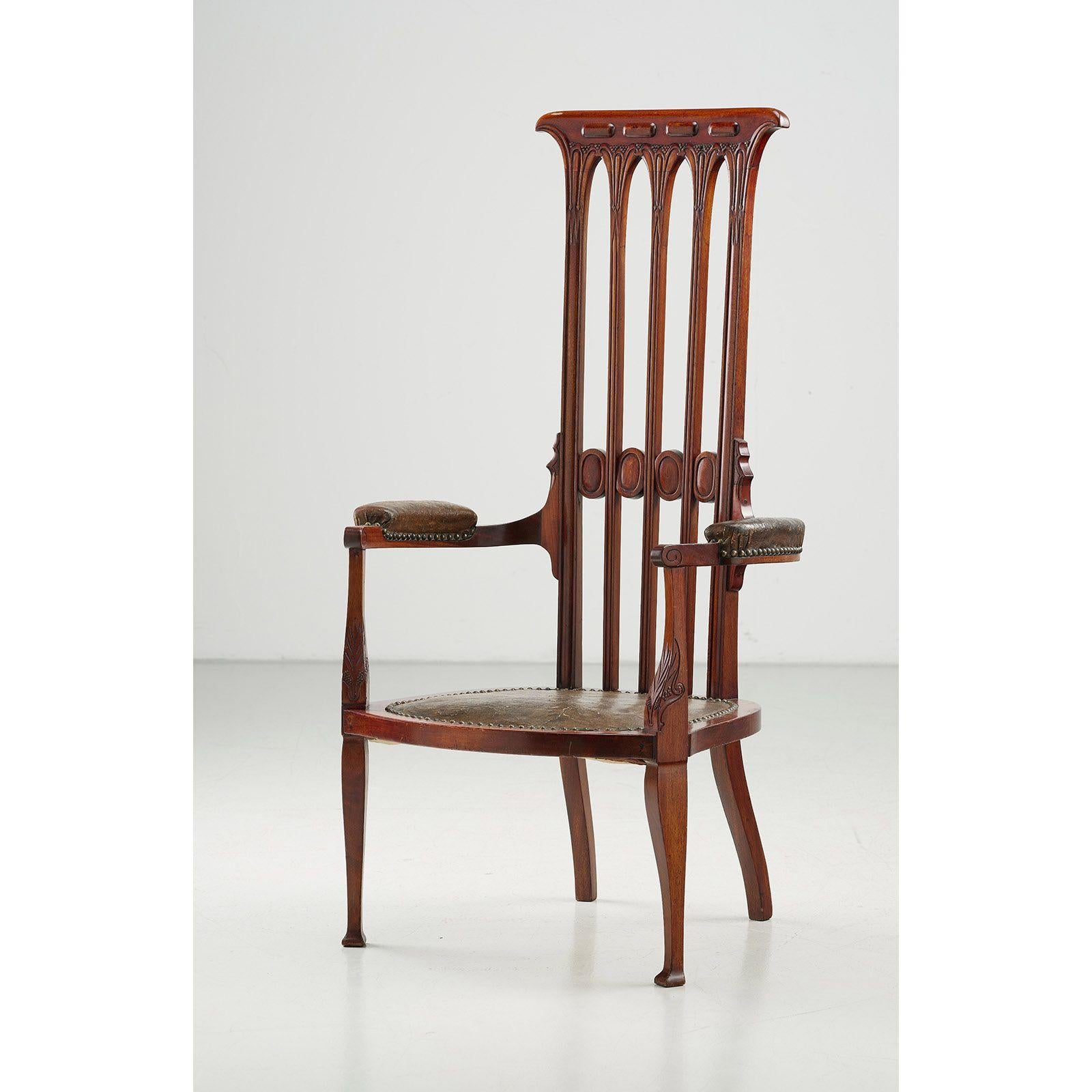 Original John Sollie Henry, sillón, Londres 1895 Jugendstil en venta