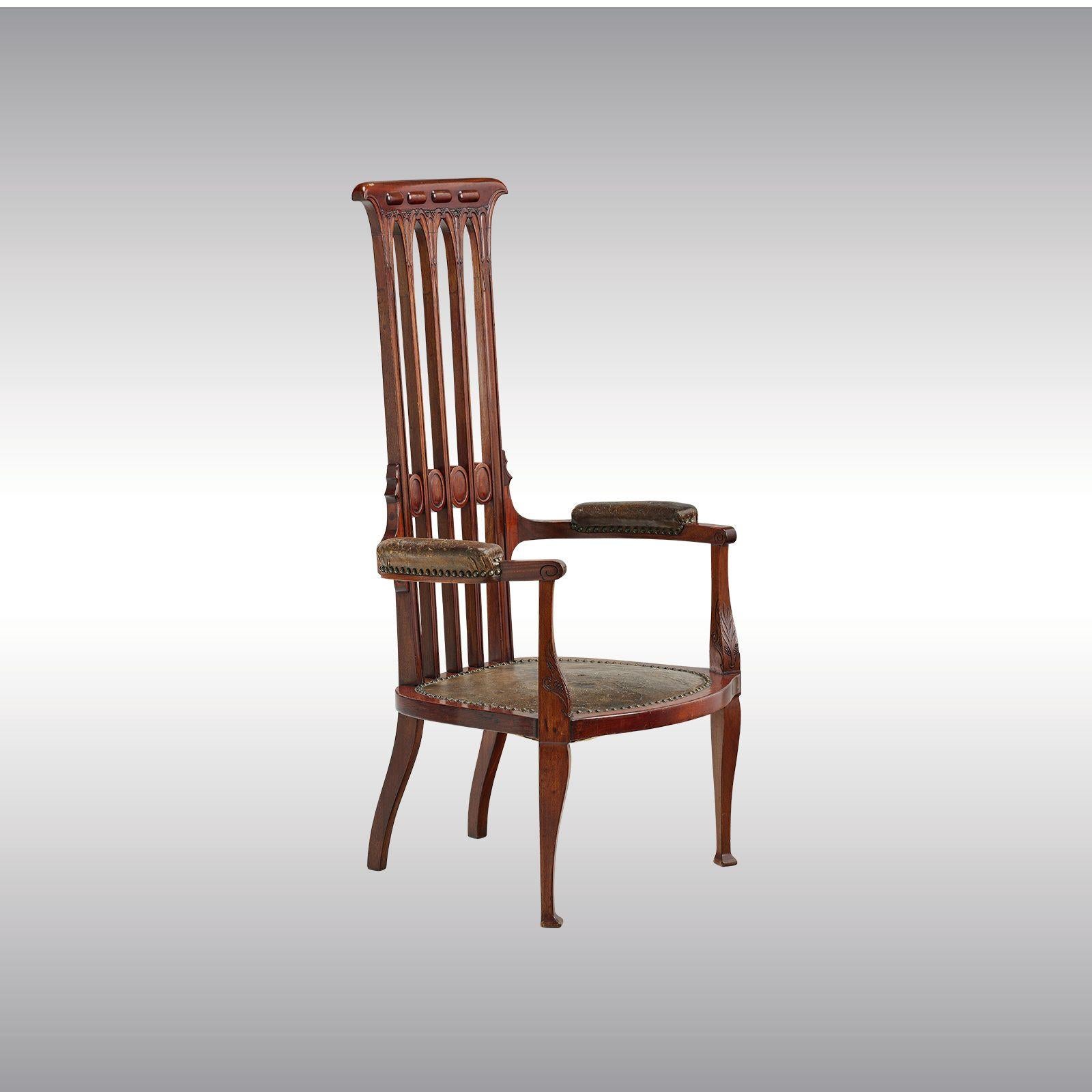 Original John Sollie Henry, sillón, Londres 1895 Hecho a mano en venta