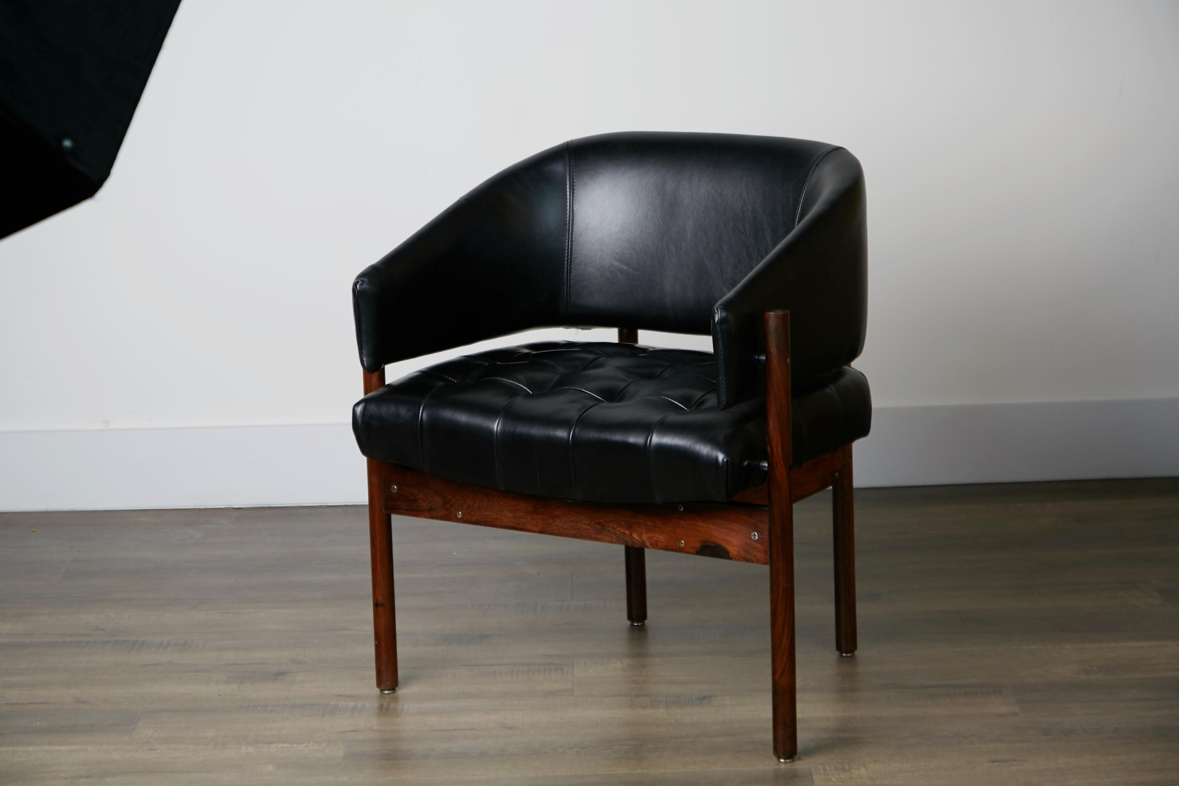 Jorge Zalszupin 'Senior' Rosewood & Leather Armchairs, Produced in 1972, Brazil 8