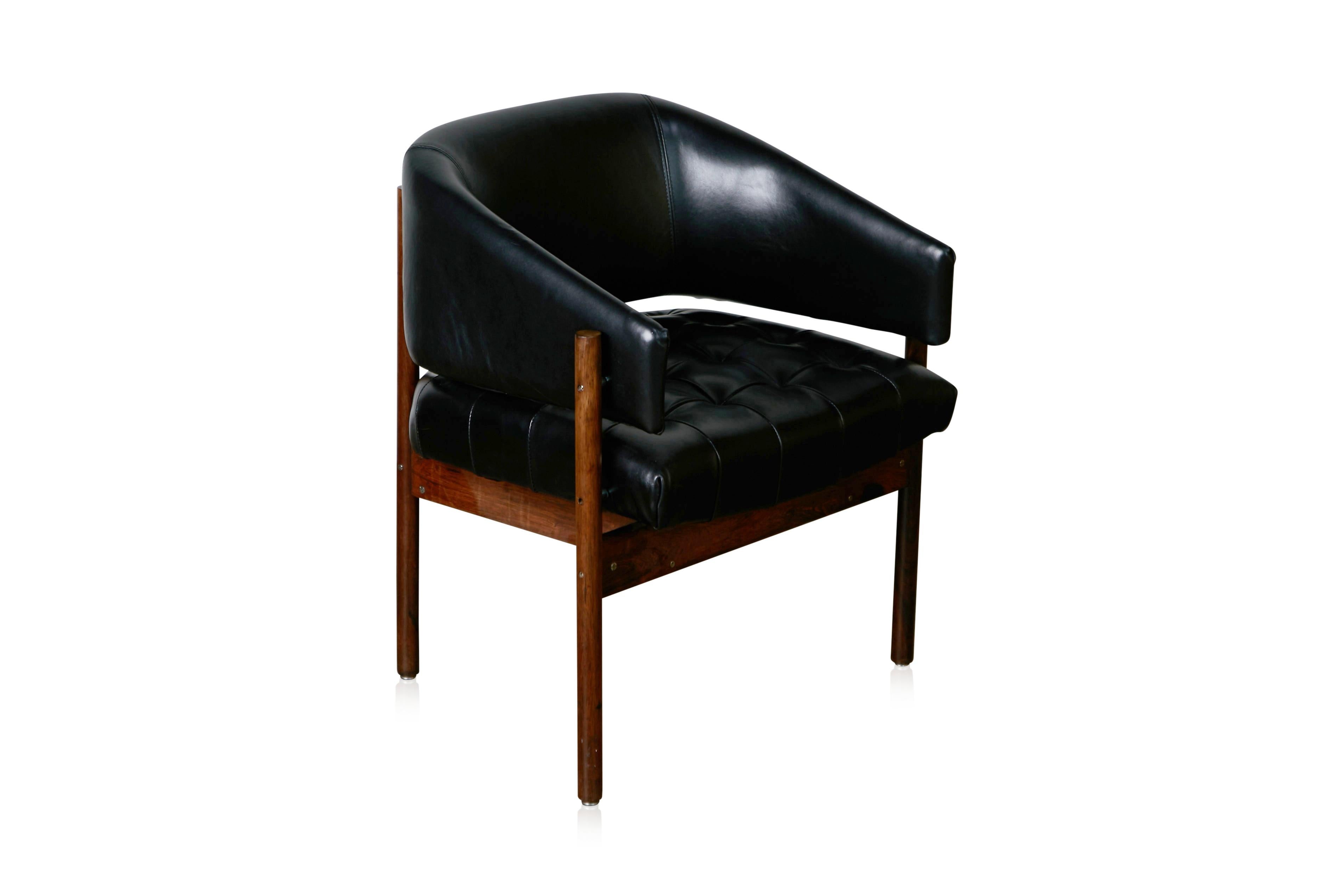 Mid-Century Modern Jorge Zalszupin 'Senior' Rosewood & Leather Armchairs, Produced in 1972, Brazil