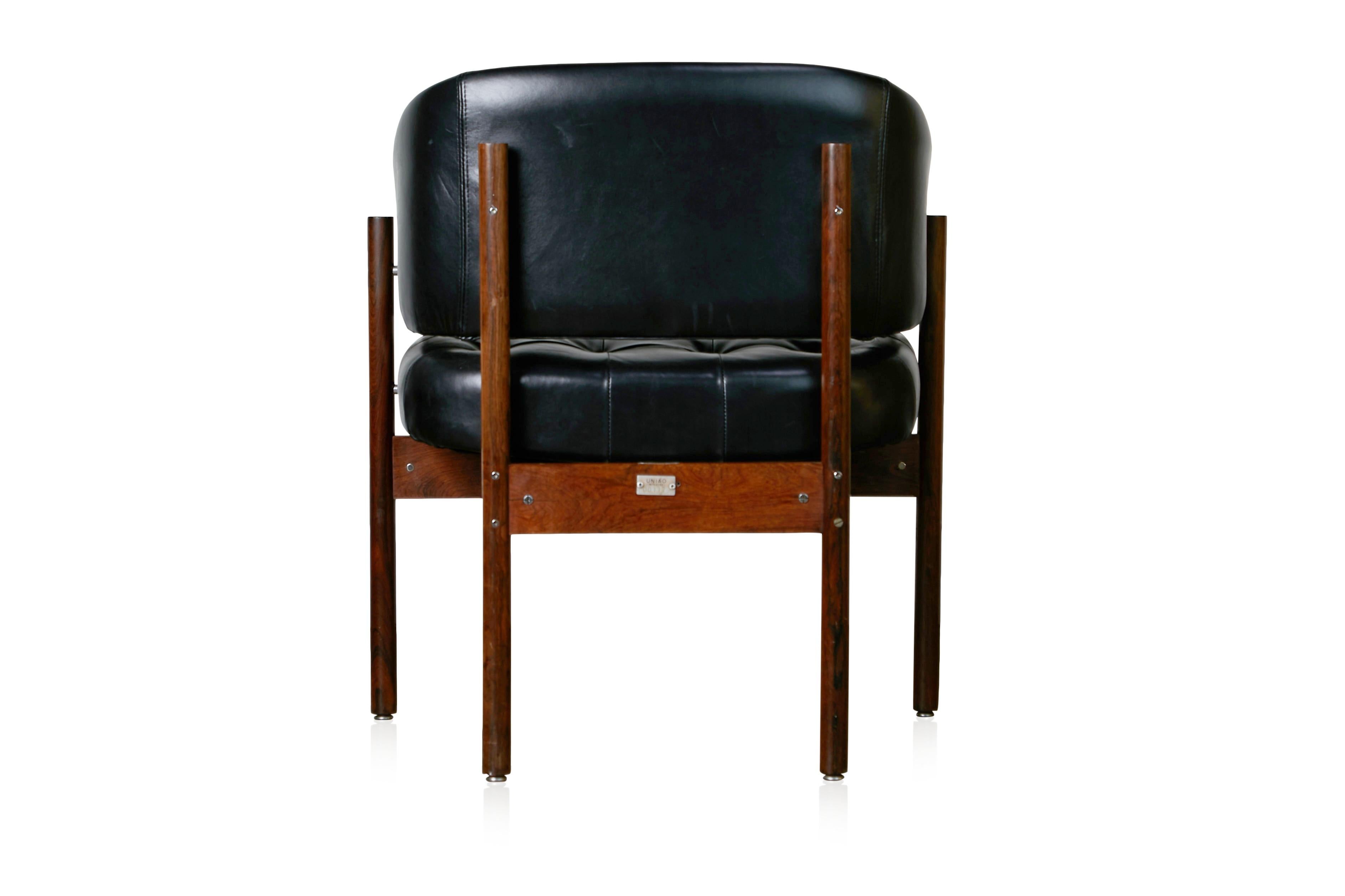 Late 20th Century Jorge Zalszupin 'Senior' Rosewood & Leather Armchairs, Produced in 1972, Brazil