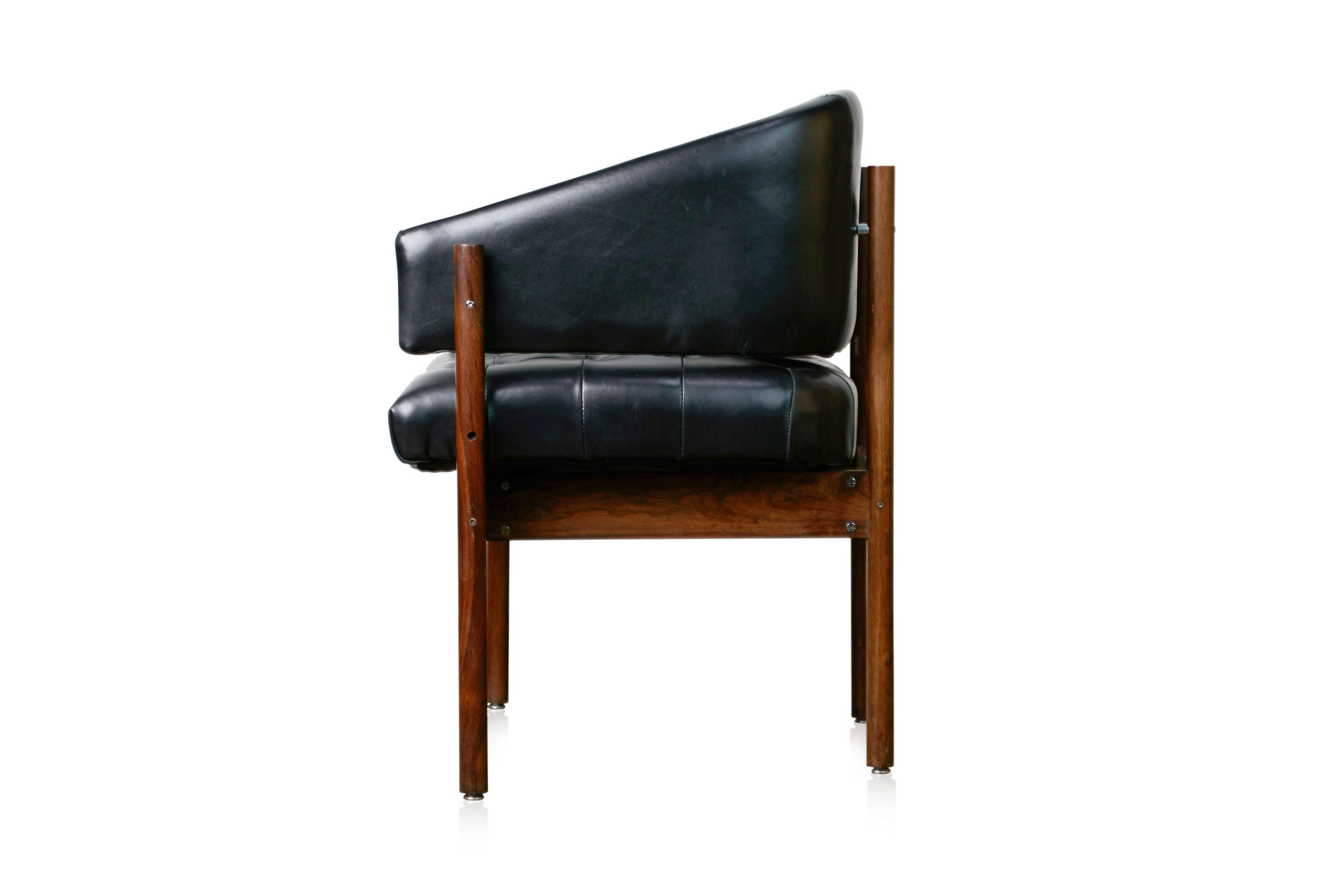 Jorge Zalszupin 'Senior' Rosewood & Leather Armchairs, Produced in 1972, Brazil 1