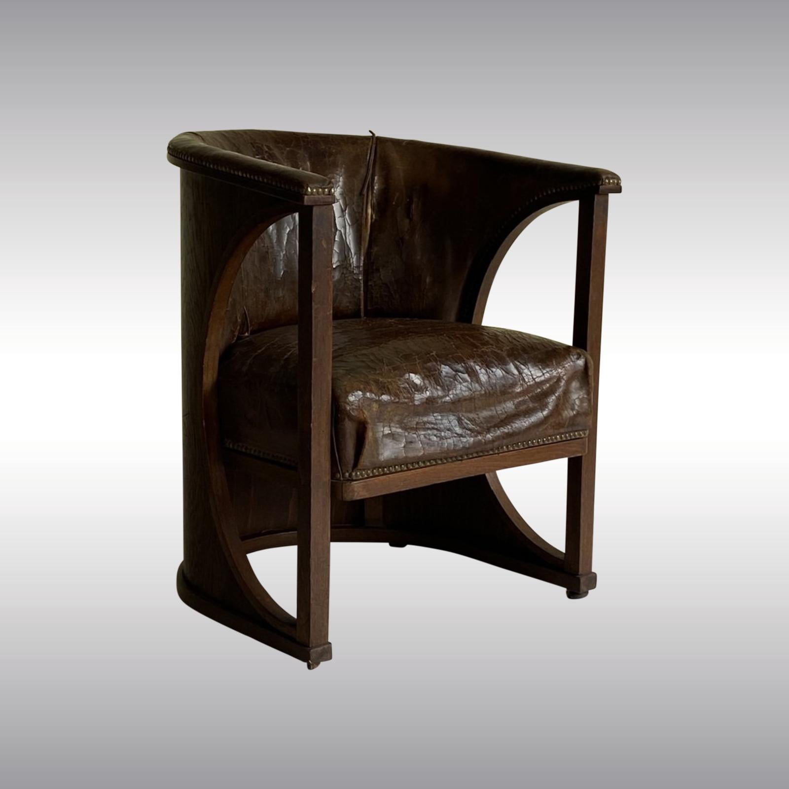 Fauteuil original Josef Hoffmann, J. & J. Kohn, Model No. 428/F. Hecho a mano en venta