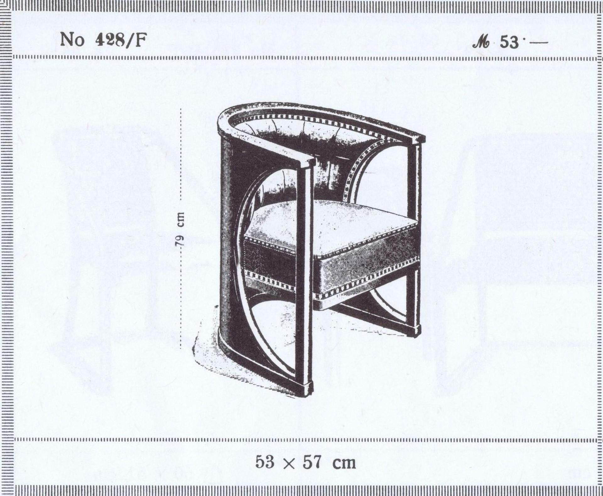 Fauteuil original Josef Hoffmann, J. & J. Kohn, Model No. 428/F. en Bueno estado para la venta en Vienna, AT
