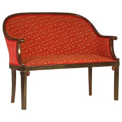 Banco/sillón Jugendstil original de Josef Hoffmann, principios del siglo XX  restaurado