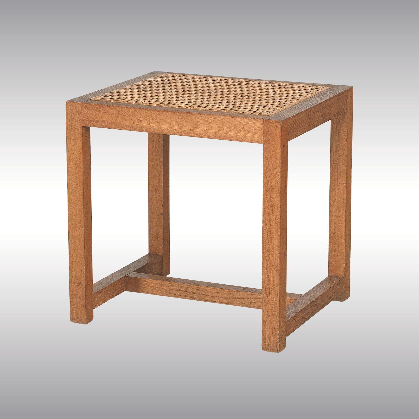 Jugendstil Original Josef Hoffmann Stool, Prag Rudniker Wicker-Fabrication For Sale
