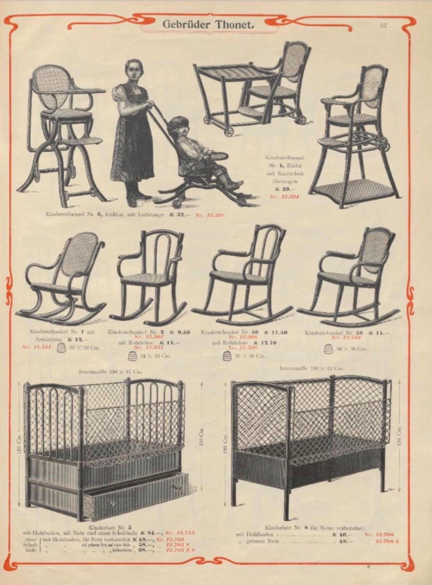 Original Jugendstil-Schaukelstuhl für Kinder, Gebrüder Thonet, Nr. 59 (1910) (Österreichisch) im Angebot