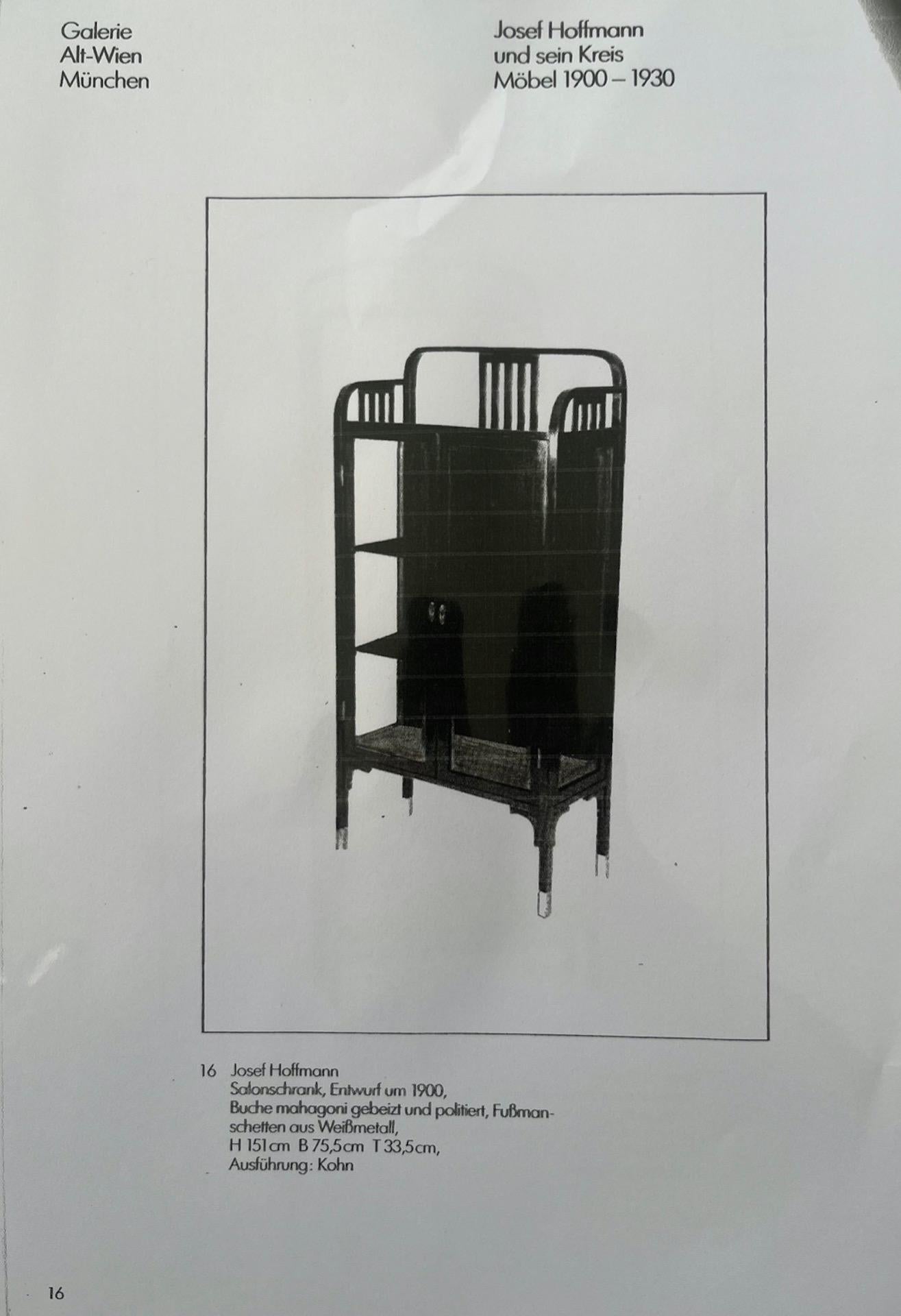 Autrichien Chaise de salon originale de style Jugendstil / Josef Hoffmann pour J. & J. Kohn (Wien, 1900)
