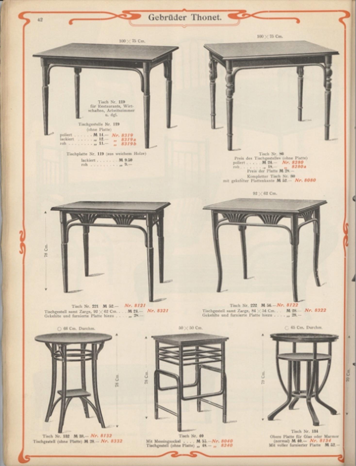 Early 20th Century Original Jugendstil Tisch, Entwurf/Ausführung: Thonet (Koritschan, ab 1905)