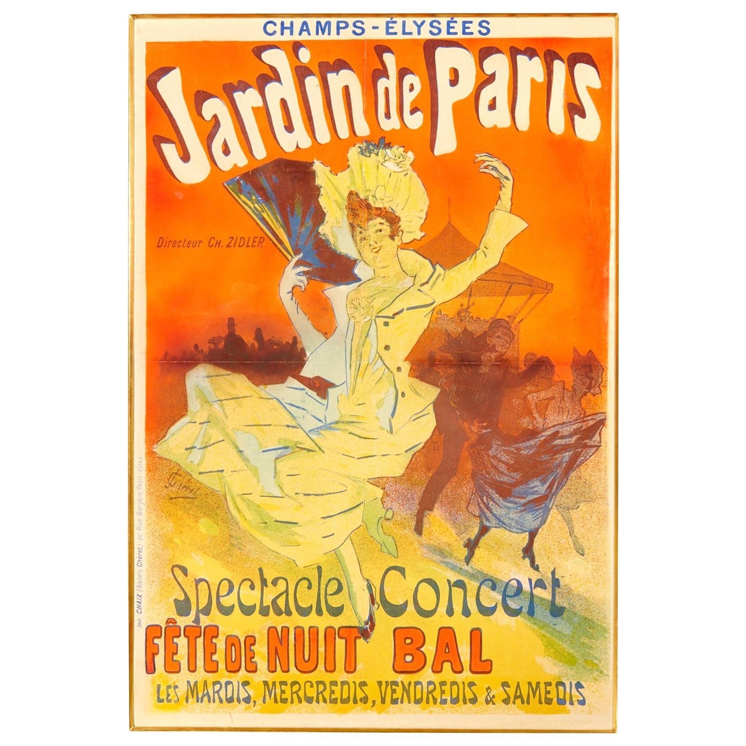 Original Jules Cheret "Jardins de Paris" Poster, 1890, Art Nouveau For Sale  at 1stDibs | jules cheret posters, jardin de paris poster, french art  nouveau posters