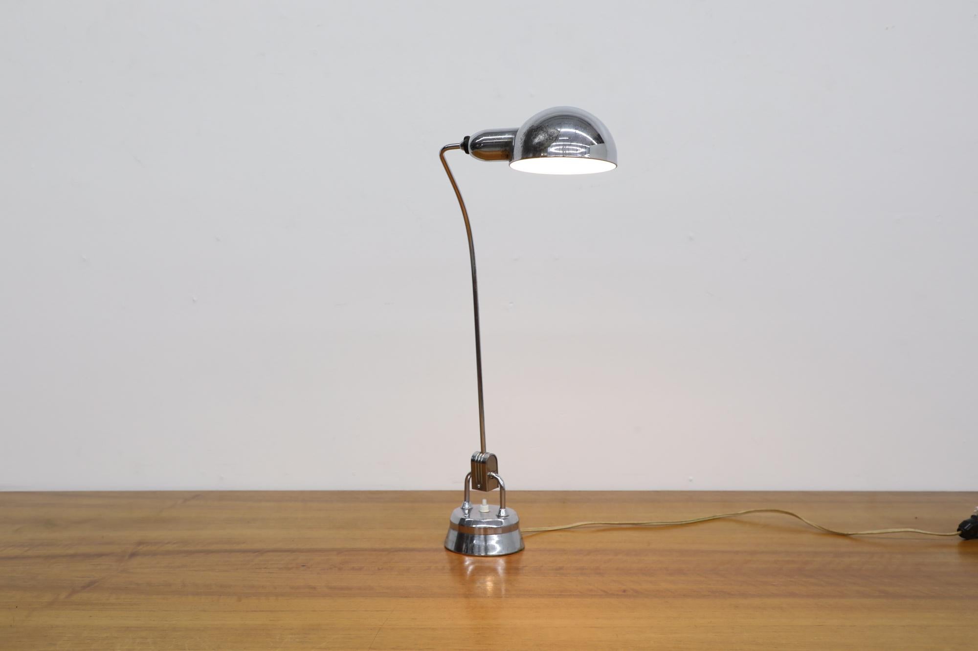 Original JUMO 1940's Model 600 Desk Lamp, Selected by Charlotte Perriand In Good Condition For Sale In Los Angeles, CA
