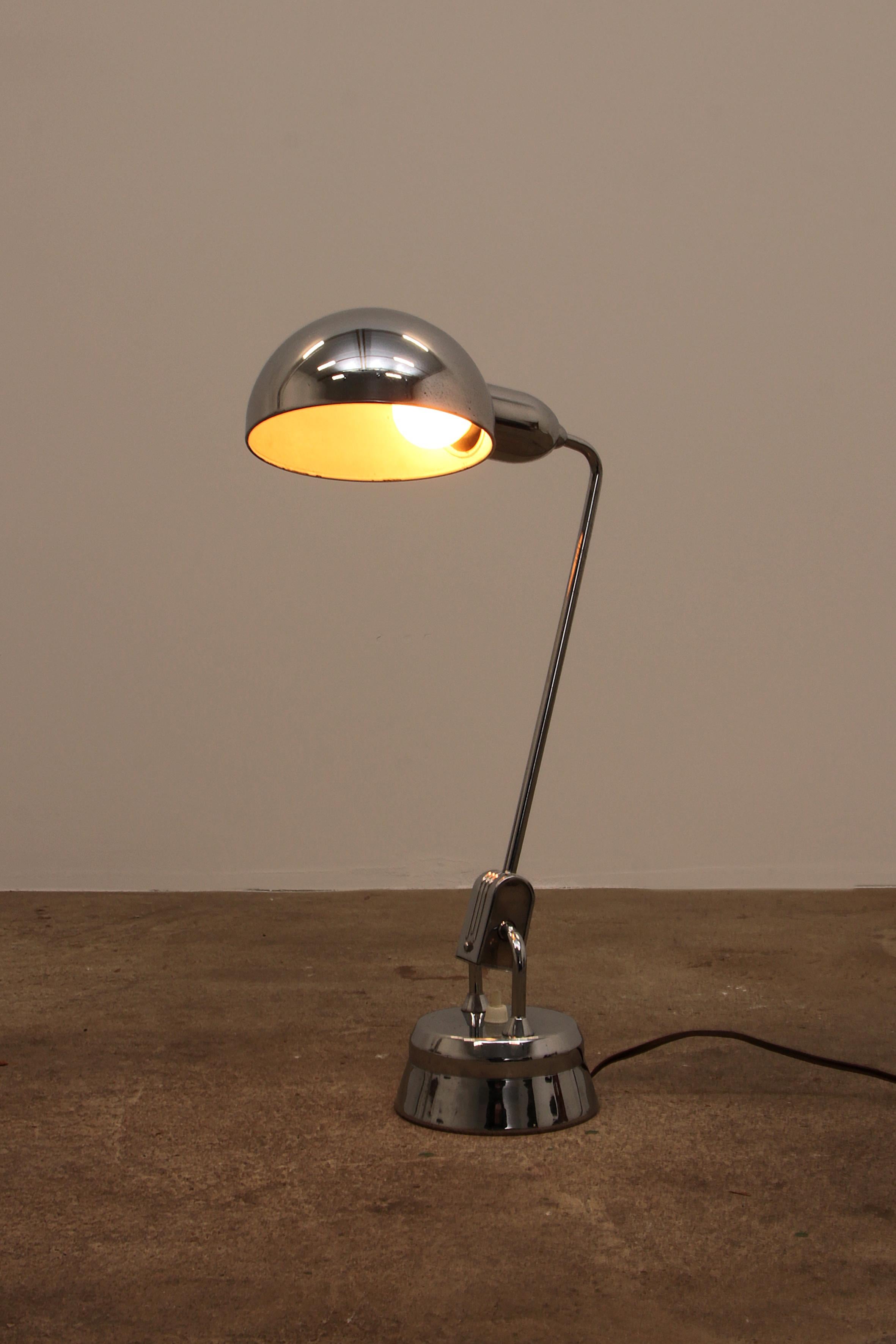 Mid-Century Modern Original Jumo 600 Chrome Lamp Selected by Charlotte Perriand For Sale