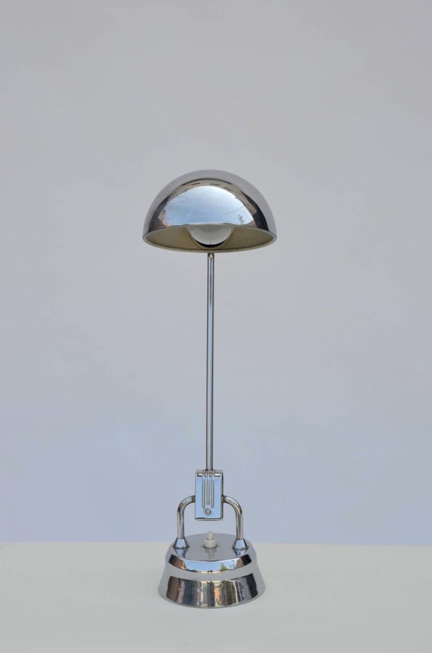 French Original Jumo 600 Chrome Lamp Selected by Charlotte Perriand For Sale