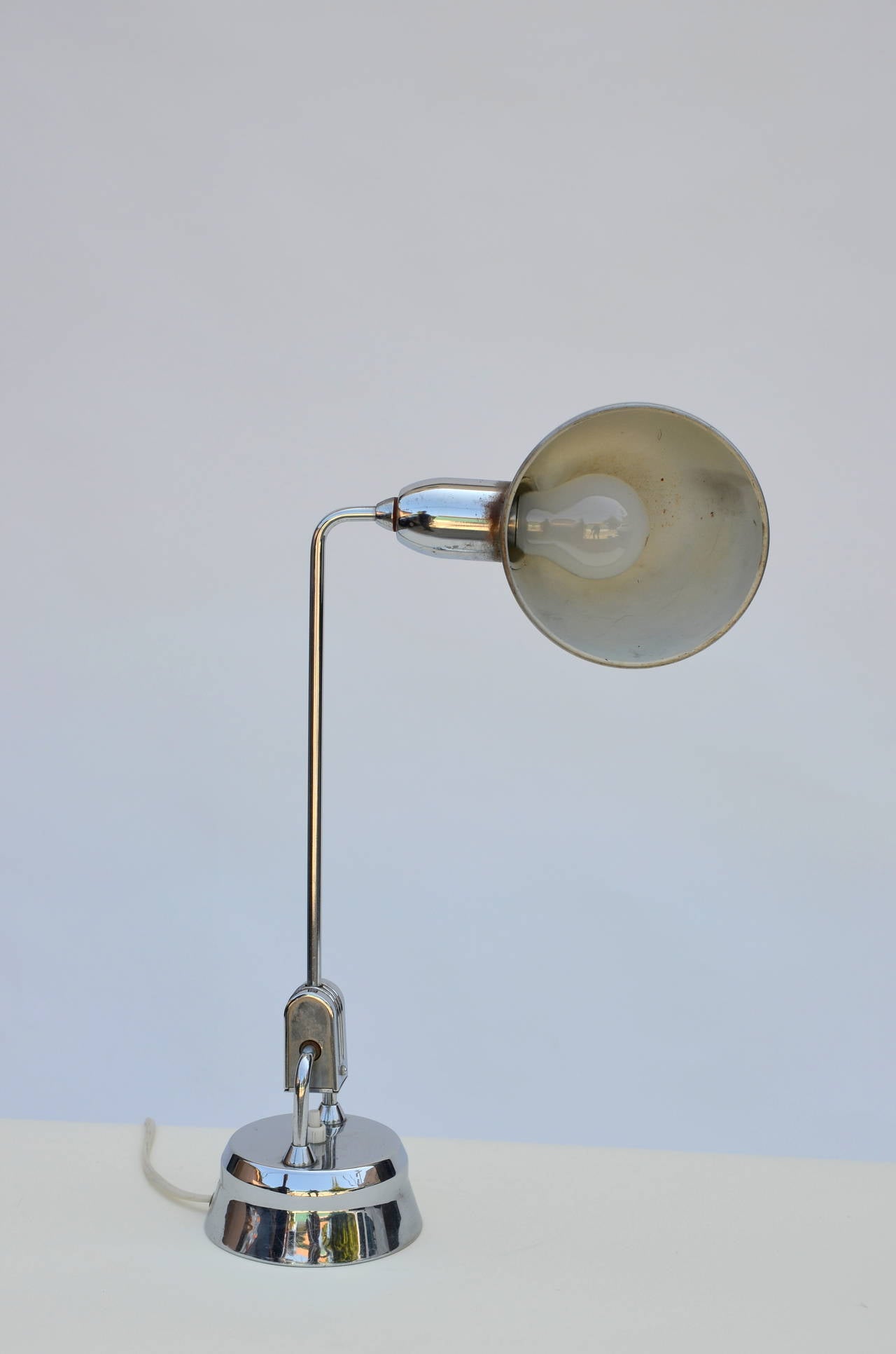French Original Jumo 600 Chrome Lamp Selected by Charlotte Perriand For Sale