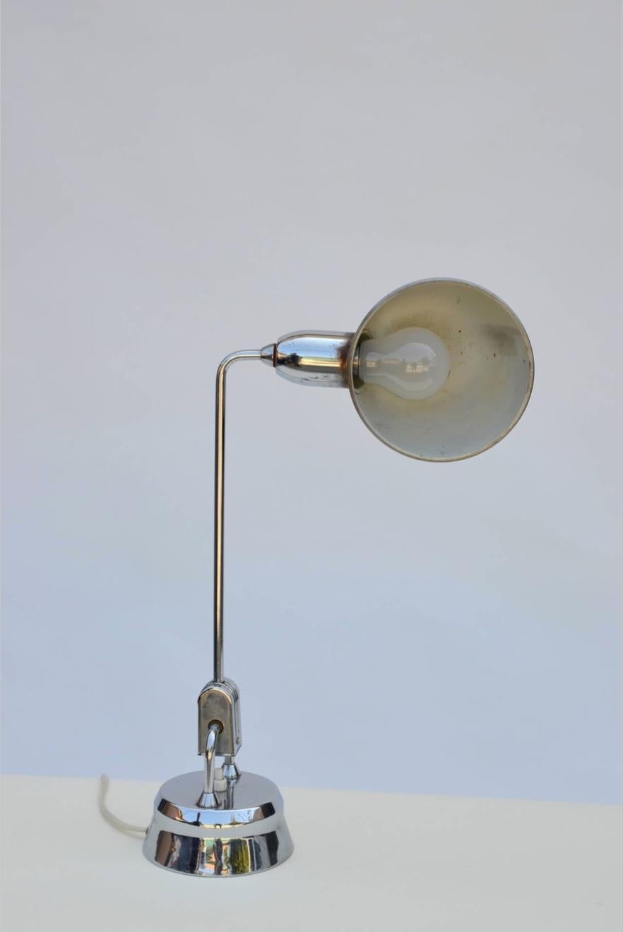 Spun Original Jumo 600 Chrome Lamp Selected by Charlotte Perriand For Sale