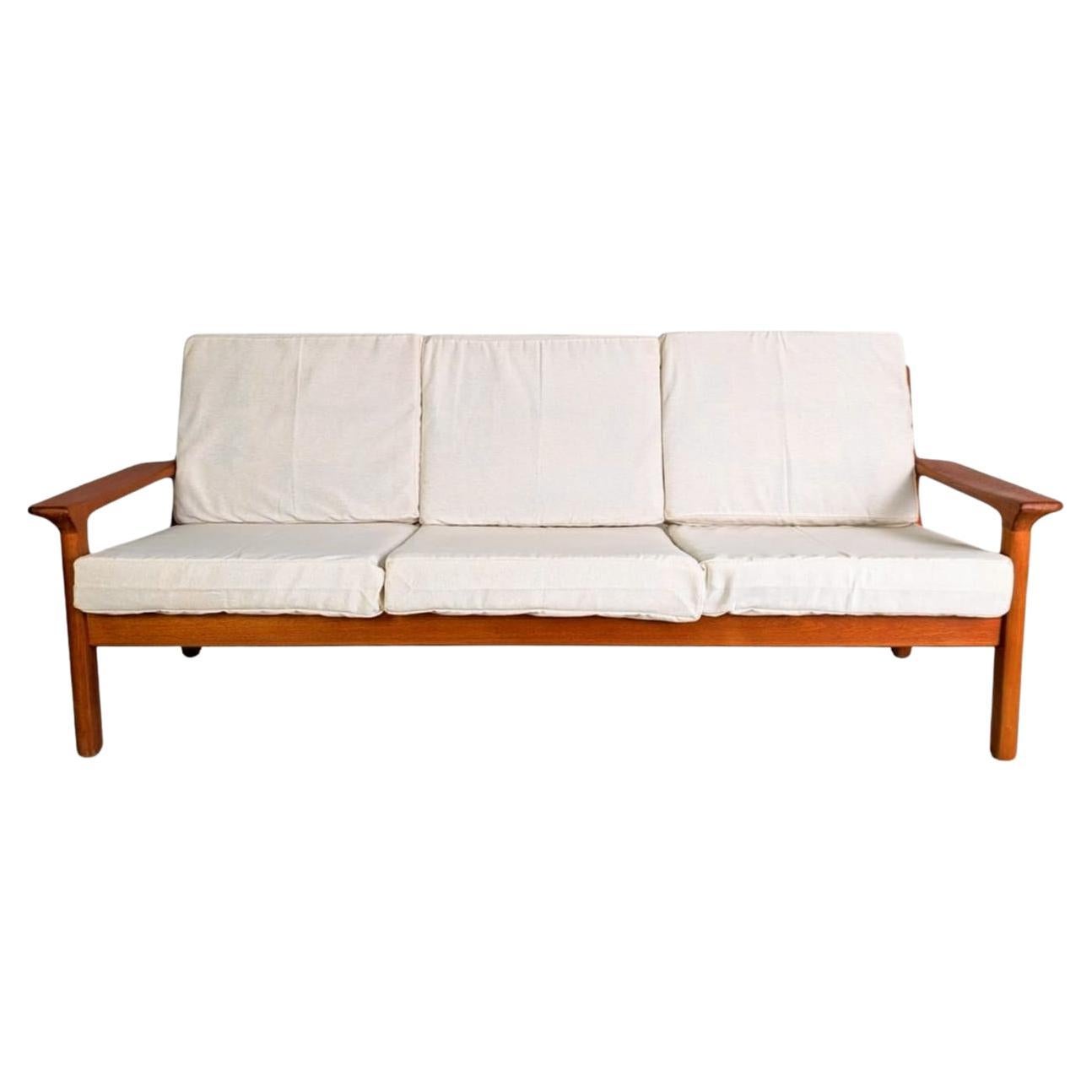 Original Juul Kristensen Midcentury Sofa Glostrup Couch Teak 1960 For Sale