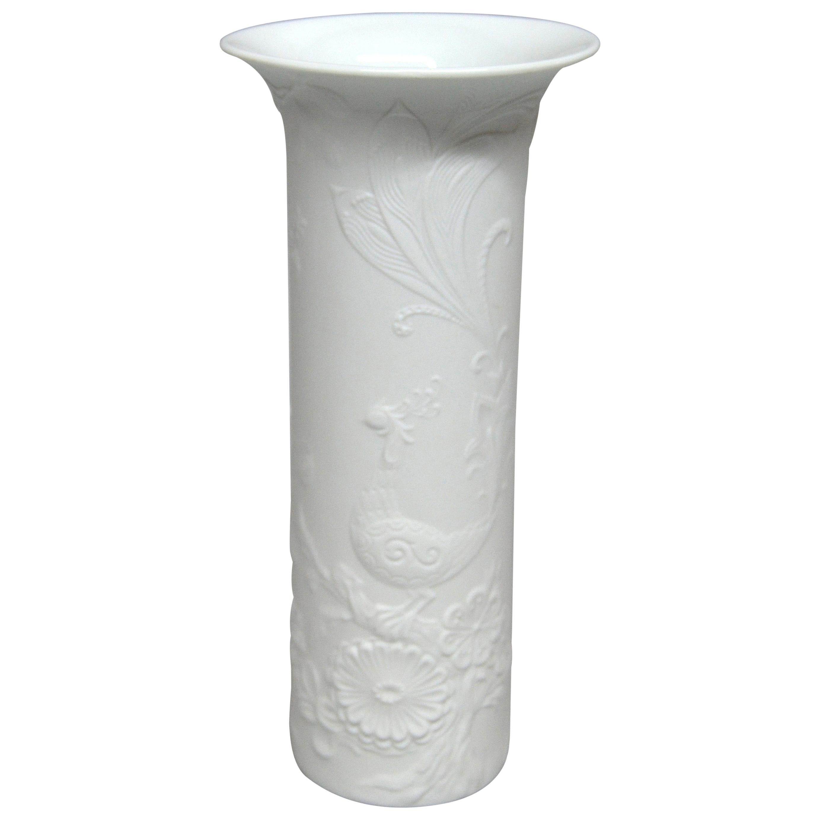 Original Kaiser White Bisque Ceramic Flower Vase, Made in West-Germany,  1960s For Sale at 1stDibs