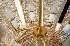 Original Kalmar Ice Glass Chandelier from 1950s