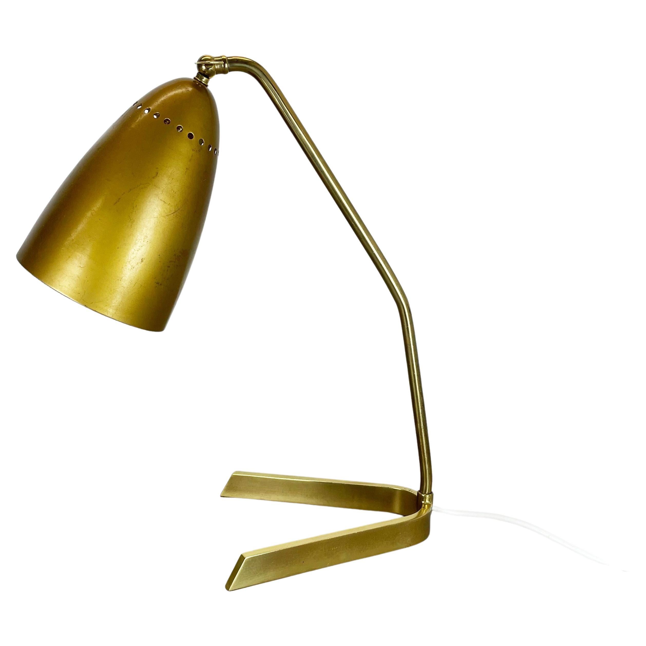 Original Kalmar Style Hollywood Regency Brass Table Light, Austria, 1960s For Sale