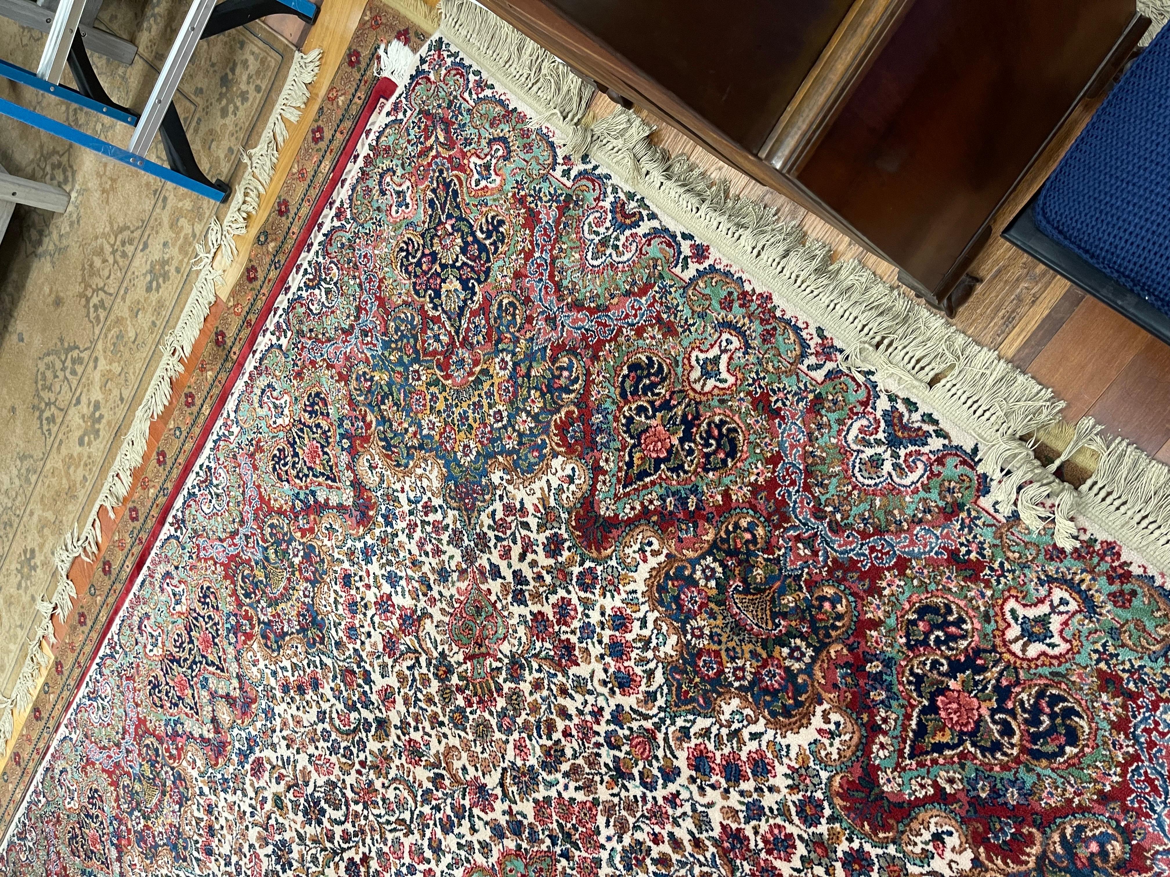Original Karastan Collection Premium Floral Kirman Wool Area Rug 8'8