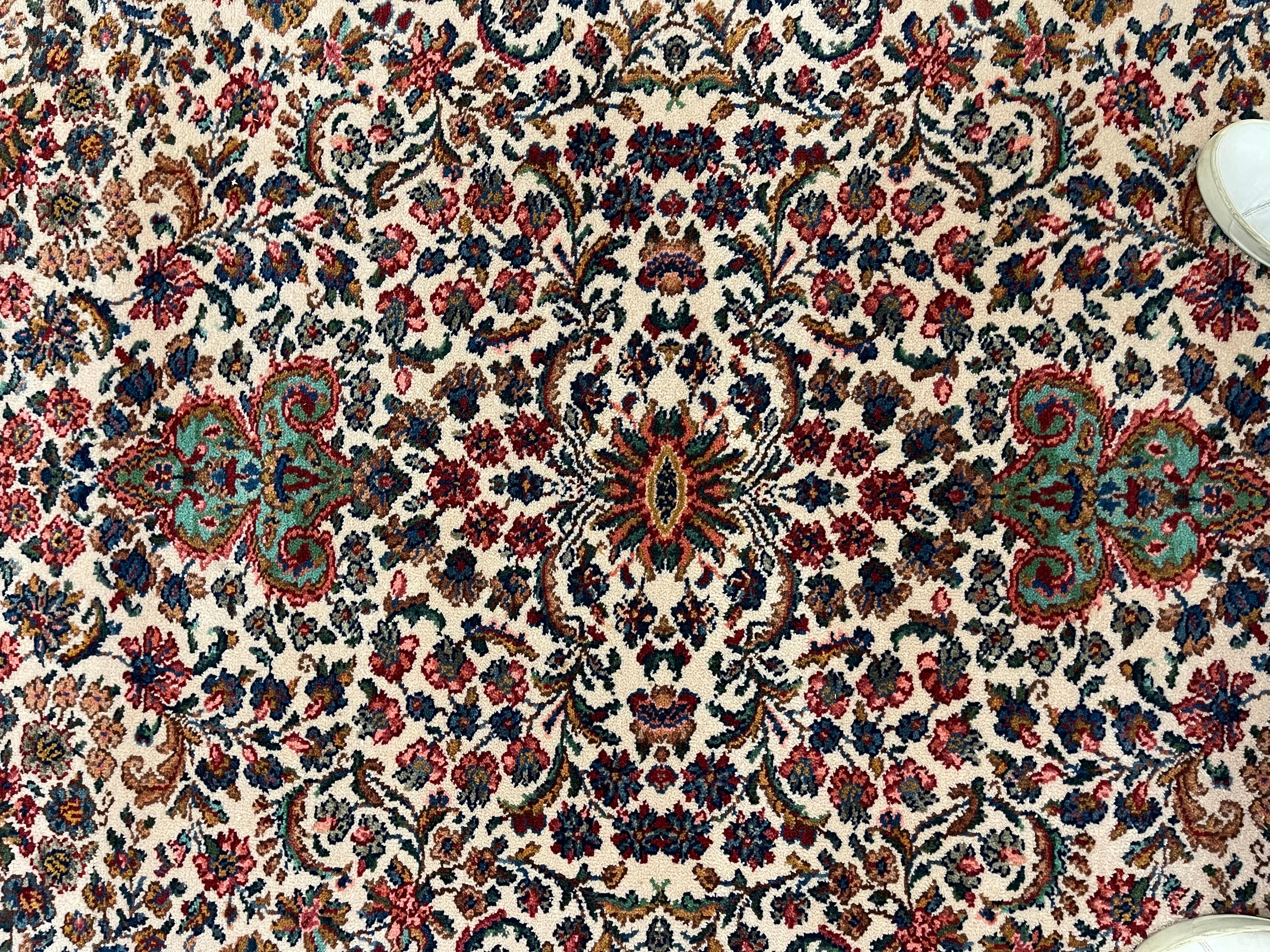 Original Karastan Collection Premium Floral Kirman Wool Area Rug 8'8