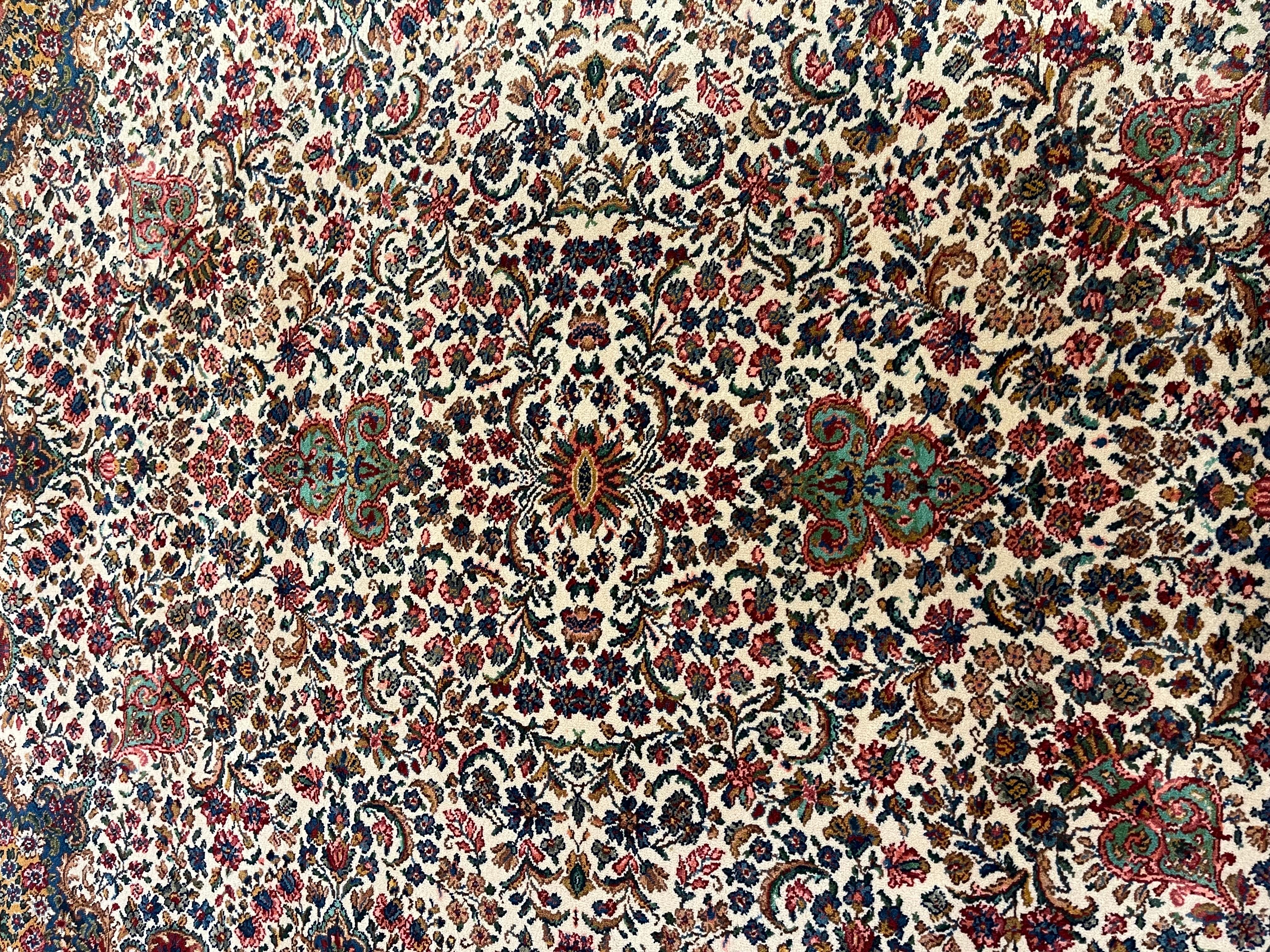 Original Karastan Collection Premium Floral Kirman Wool Area Rug 8'8