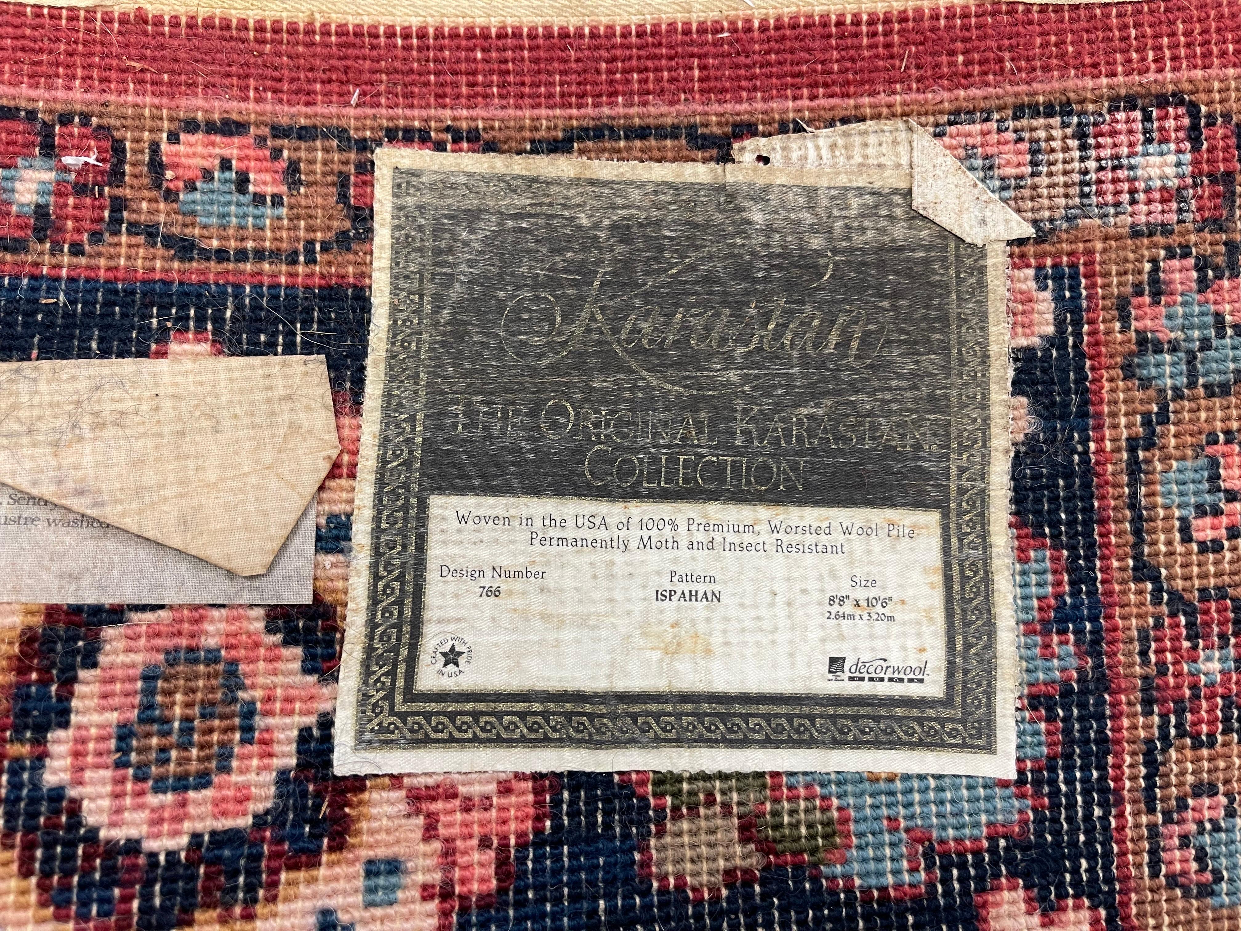Original Karastan Collection Wool Rug with Rare Ispahan Pattern 8'8