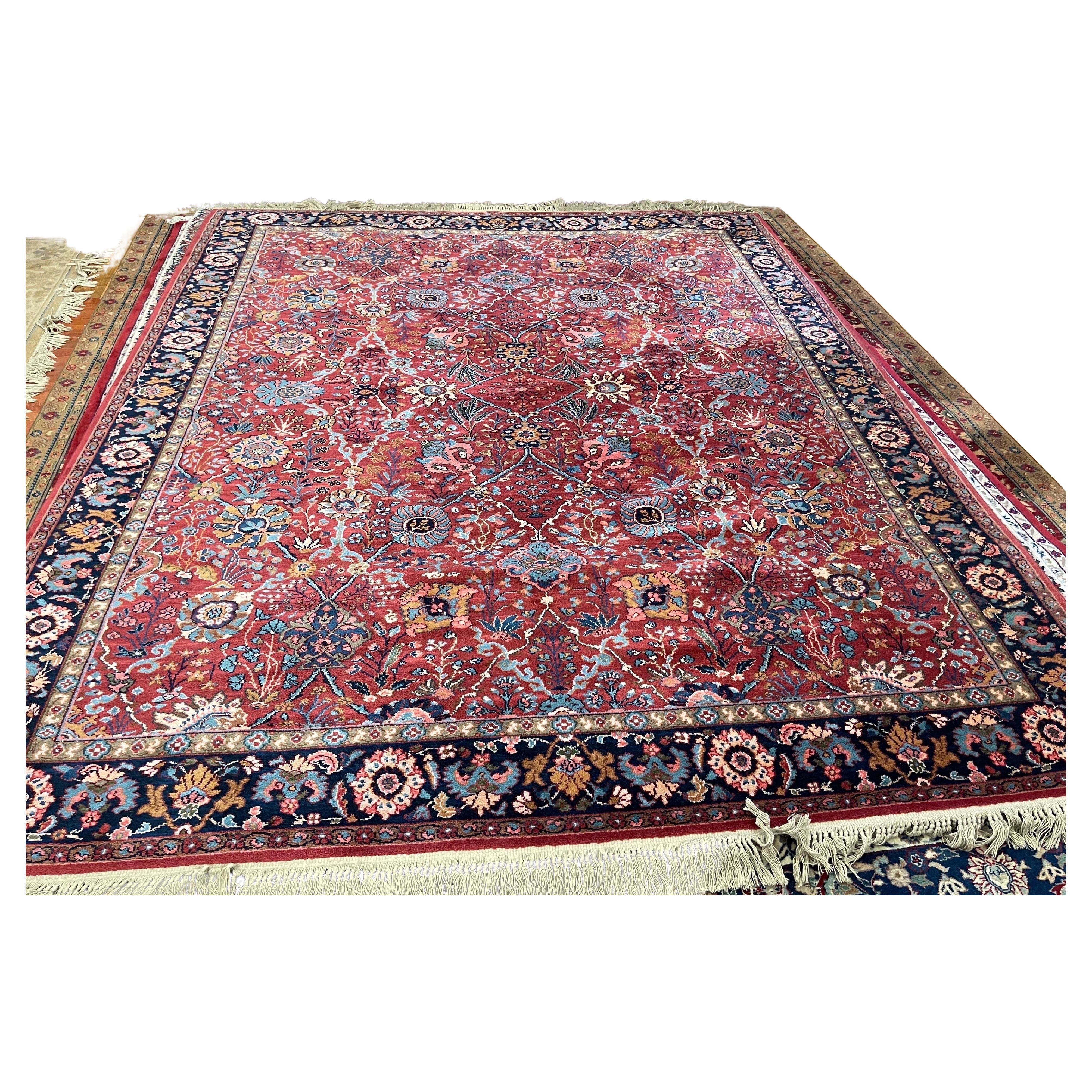 Original Karastan Collection Wool Rug with Rare Ispahan Pattern 8'8" by 10'6"