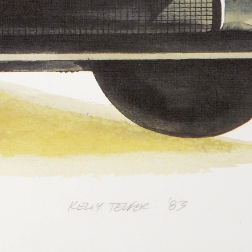 Lithographie originale de Kelly Telfer Delorean autographiée, John Delorean, vers 1983 en vente 1
