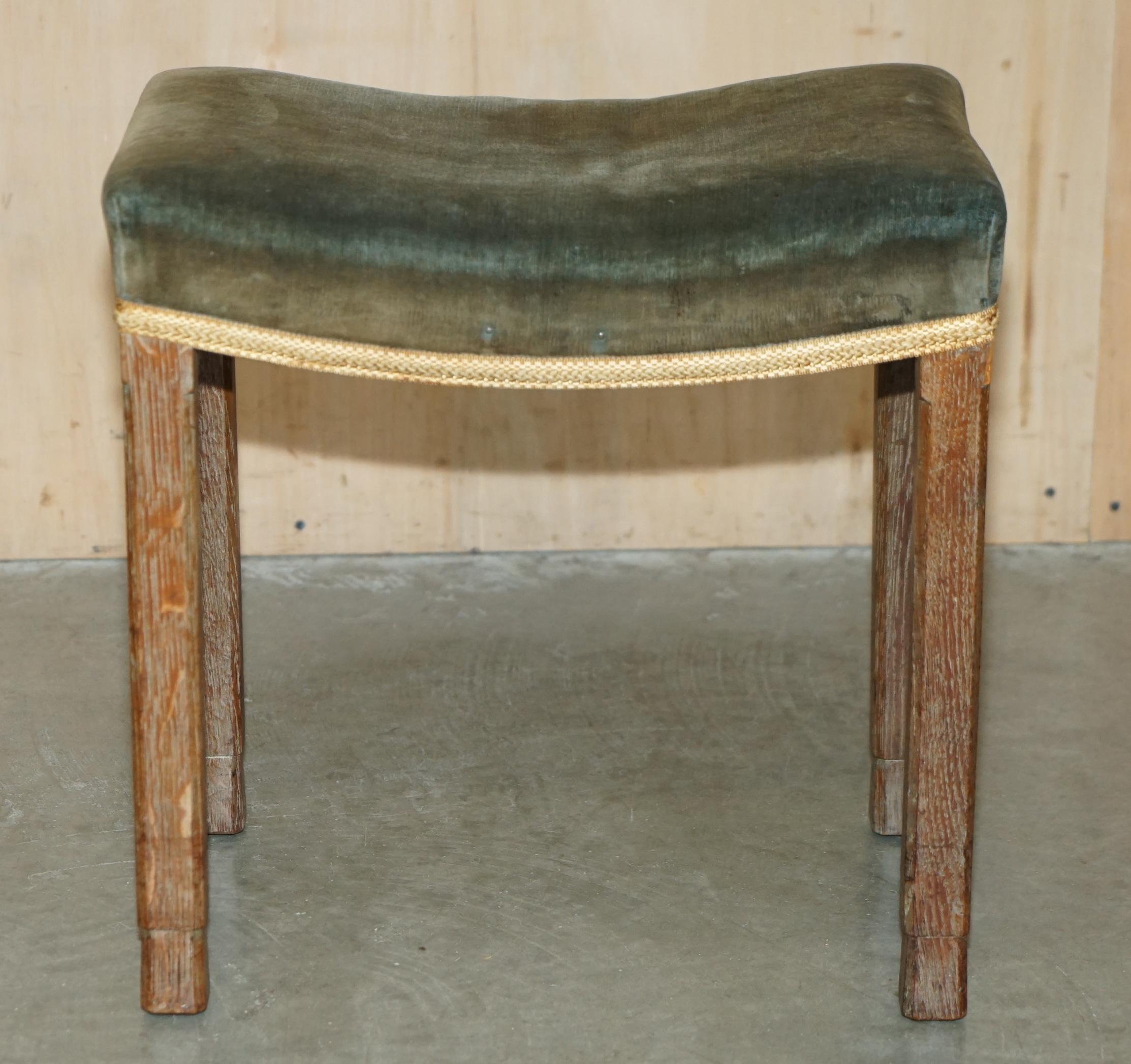 Original King George VI Coronation Stool 1937 Limed Oak By Waring & Gillow For Sale 5