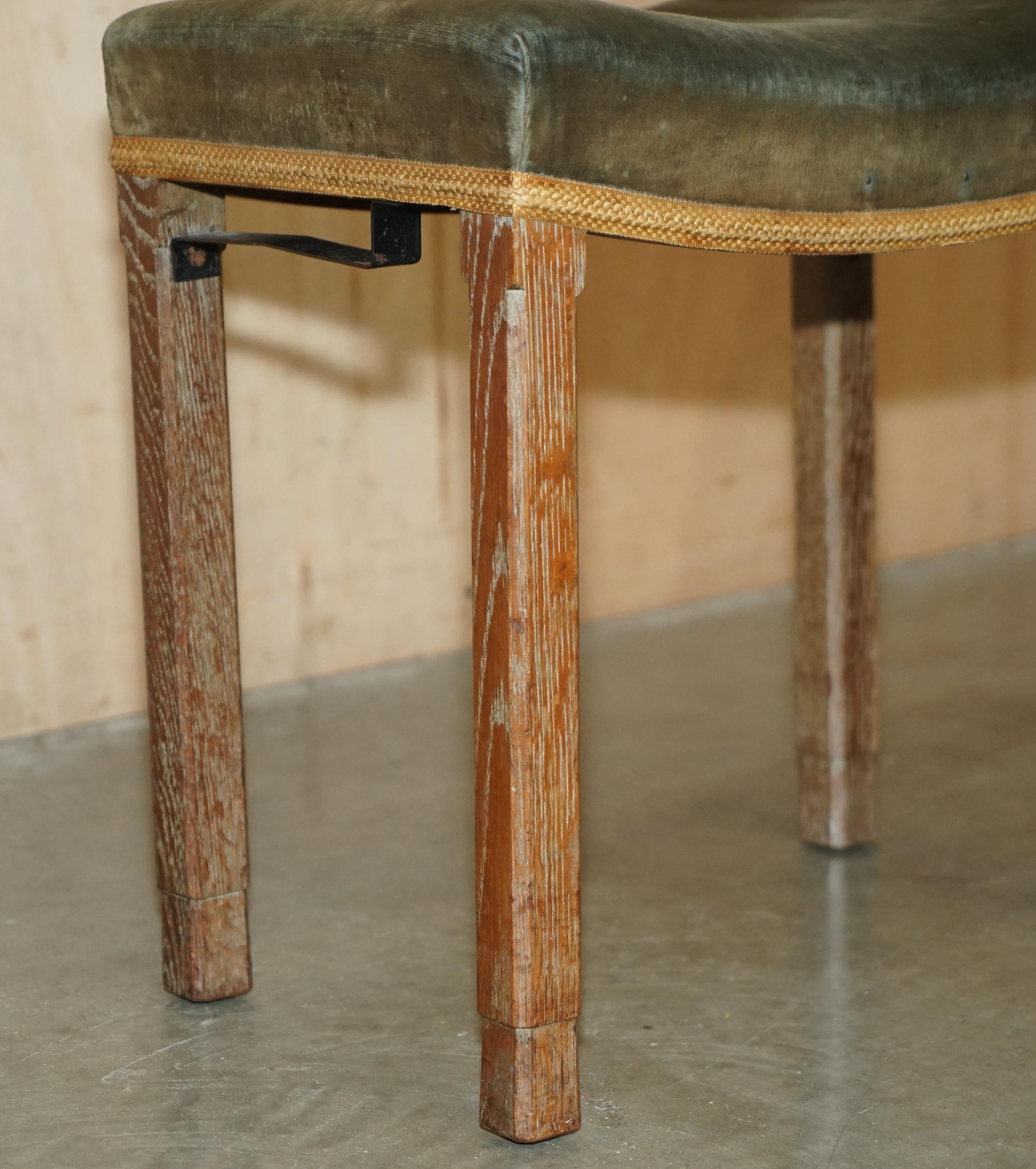 Original King George VI Coronation Stool 1937 Limed Oak By Waring & Gillow For Sale 6